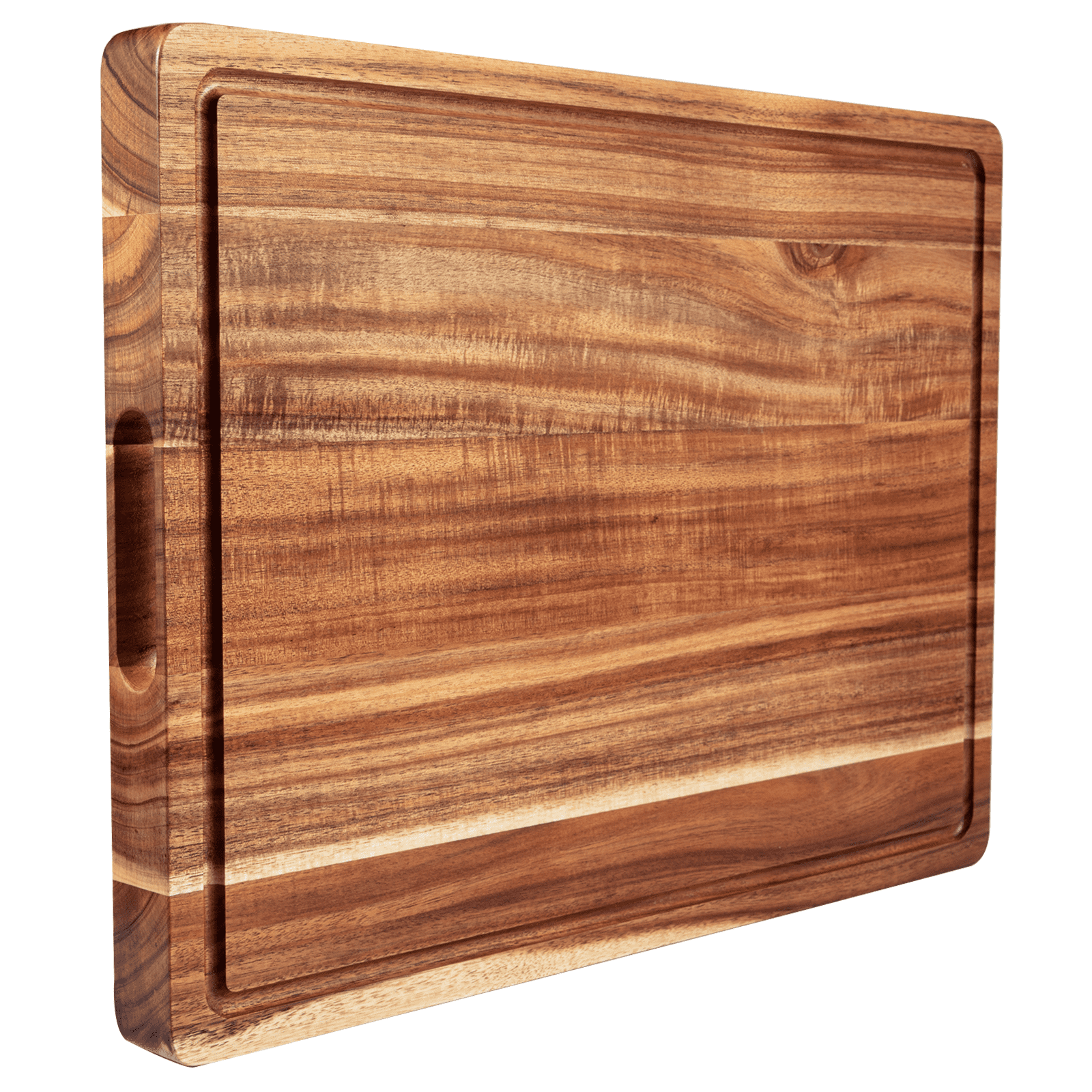 Tzou Large Wood Cutting Board with Premium Edge Grain Construction, Thick Sustainable Butcher Block with Juice Groove, 100% Organic Wood Chopping Board 20*15*1.5 inch