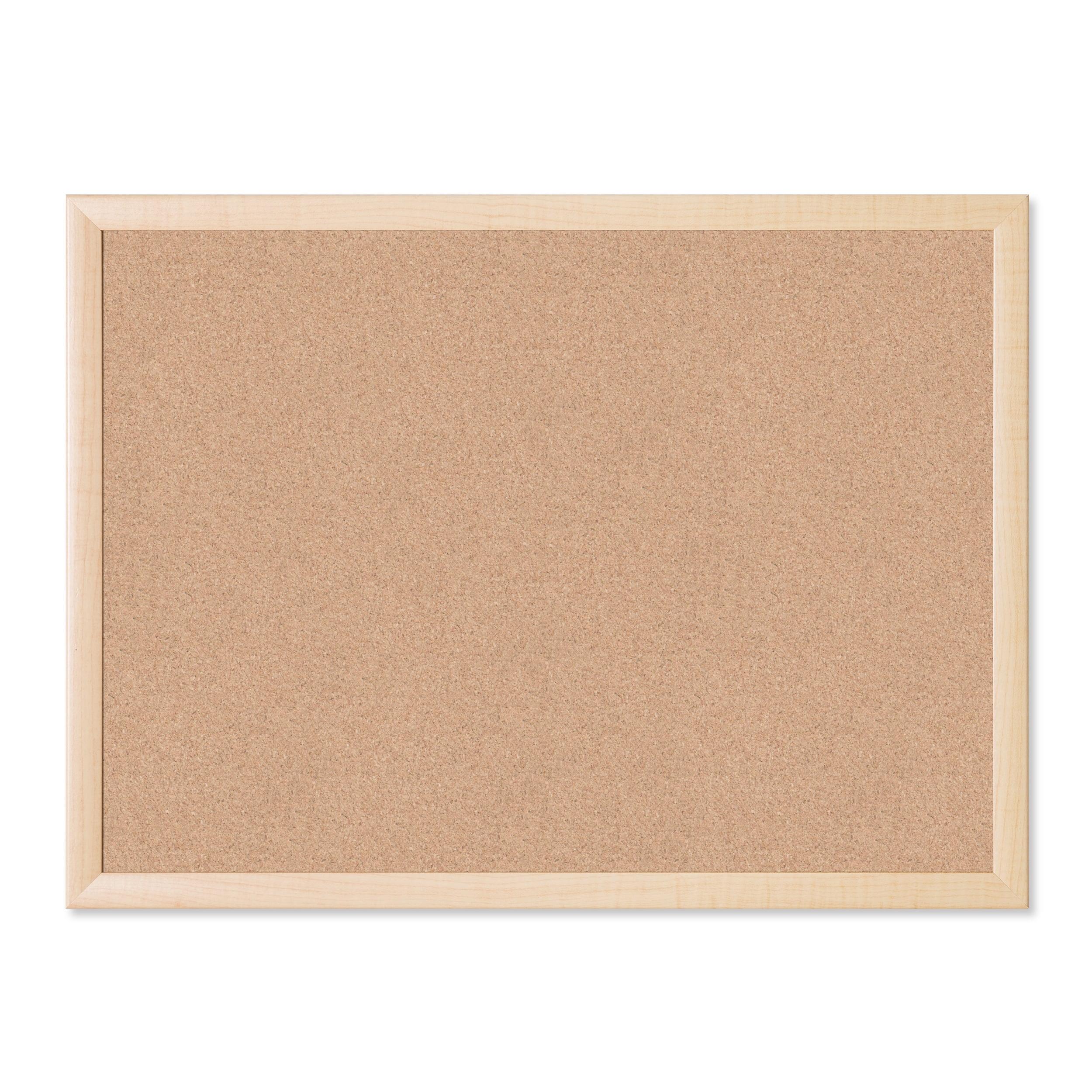 U Brands 17 x 23 in. Cork Bulletin Board, Natural Maple Wood-Style Frame