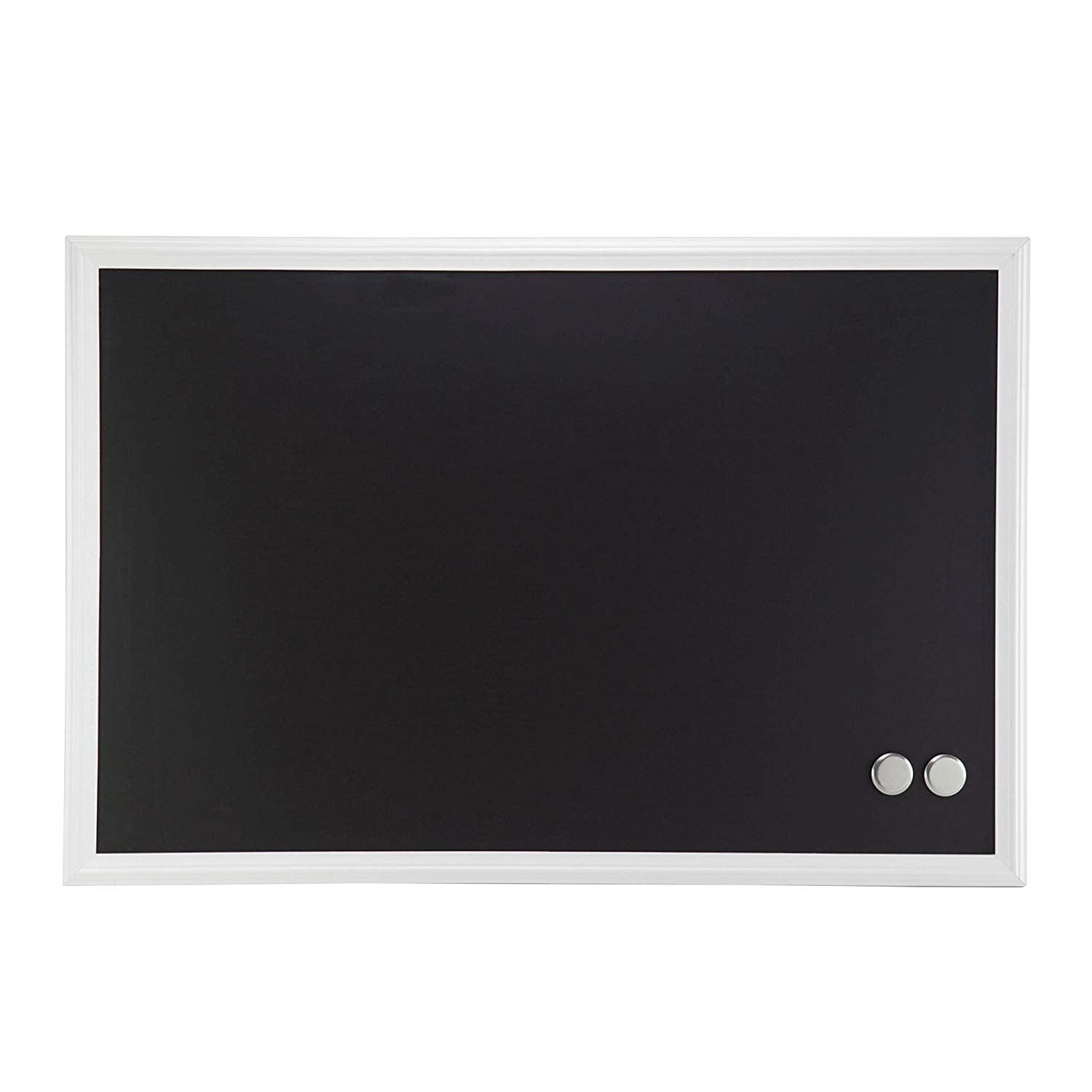 U Brands 20 x 30 x 1 in. Magnetic Chalkboard, Black Surface White Wood Frame