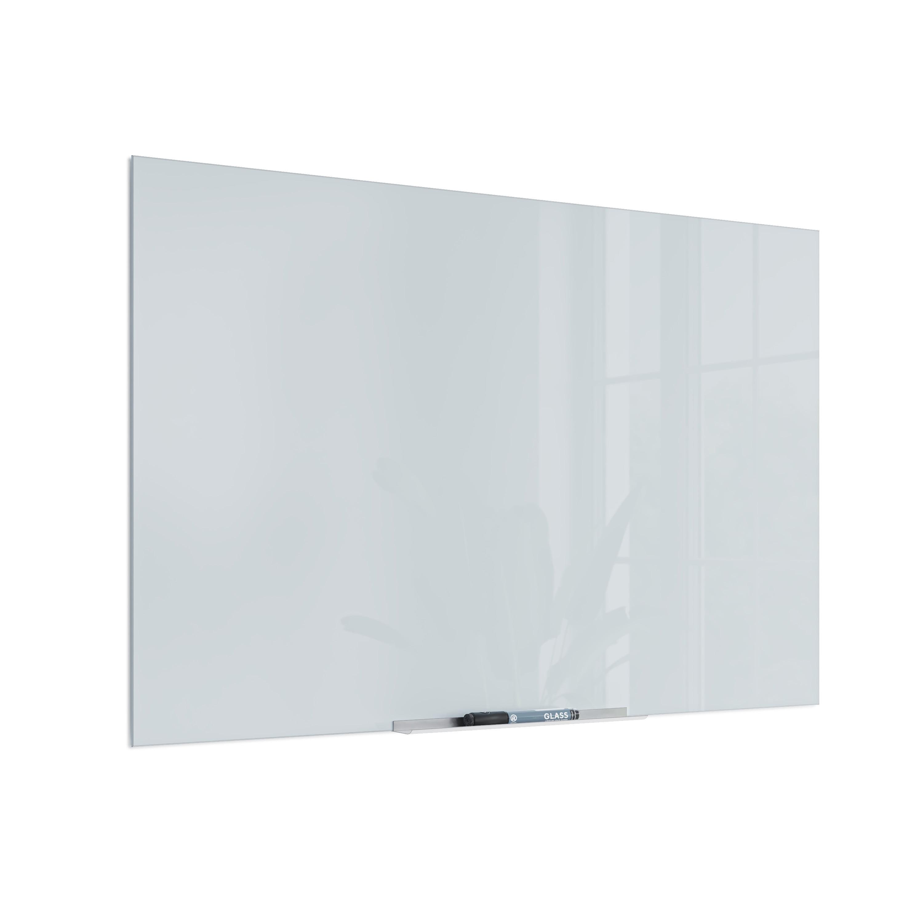 White Frosted Frameless Glass Dry-Erase Board 36" x 24"