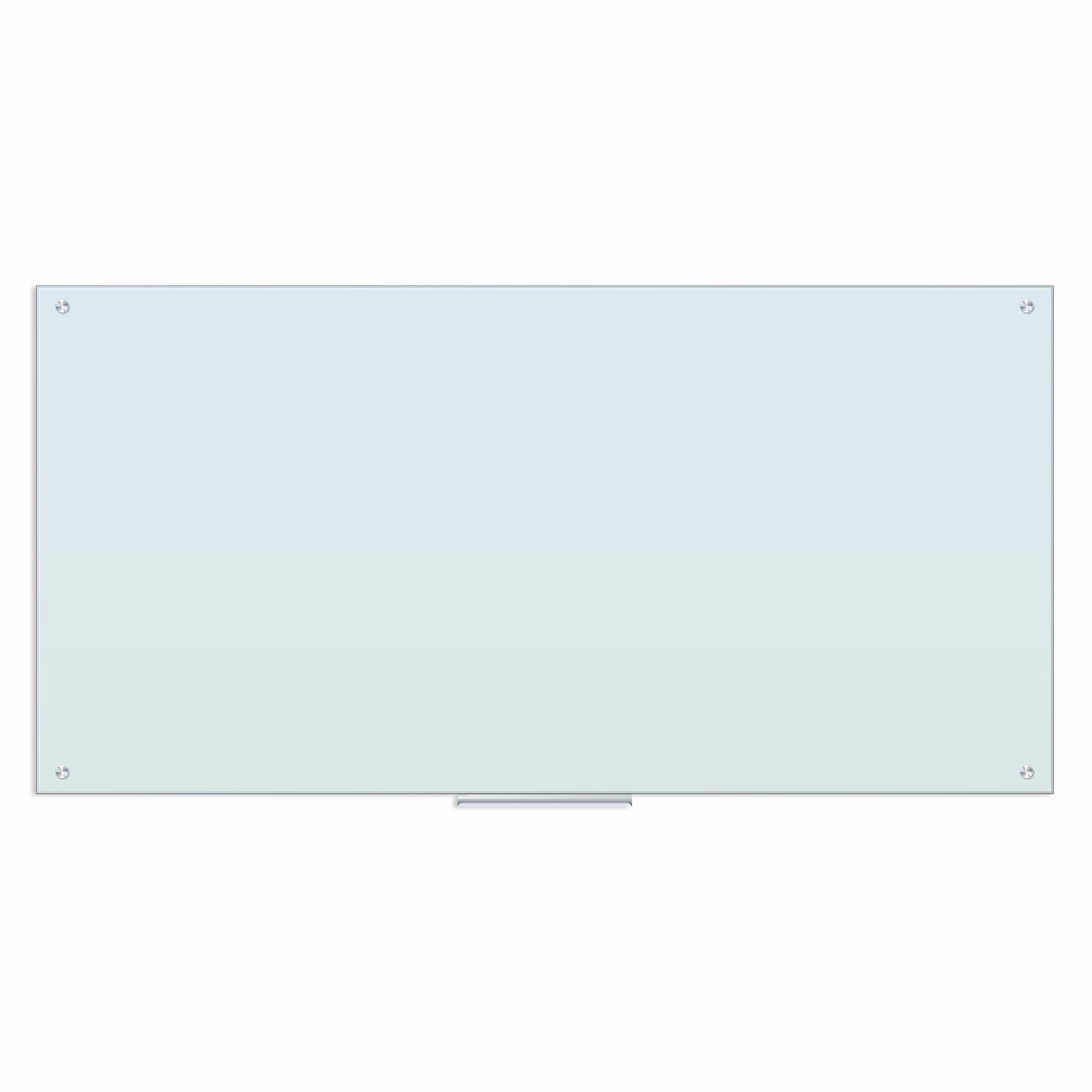 U Brands 70"x35" Frosted Glass Frameless Dry Erase Board White