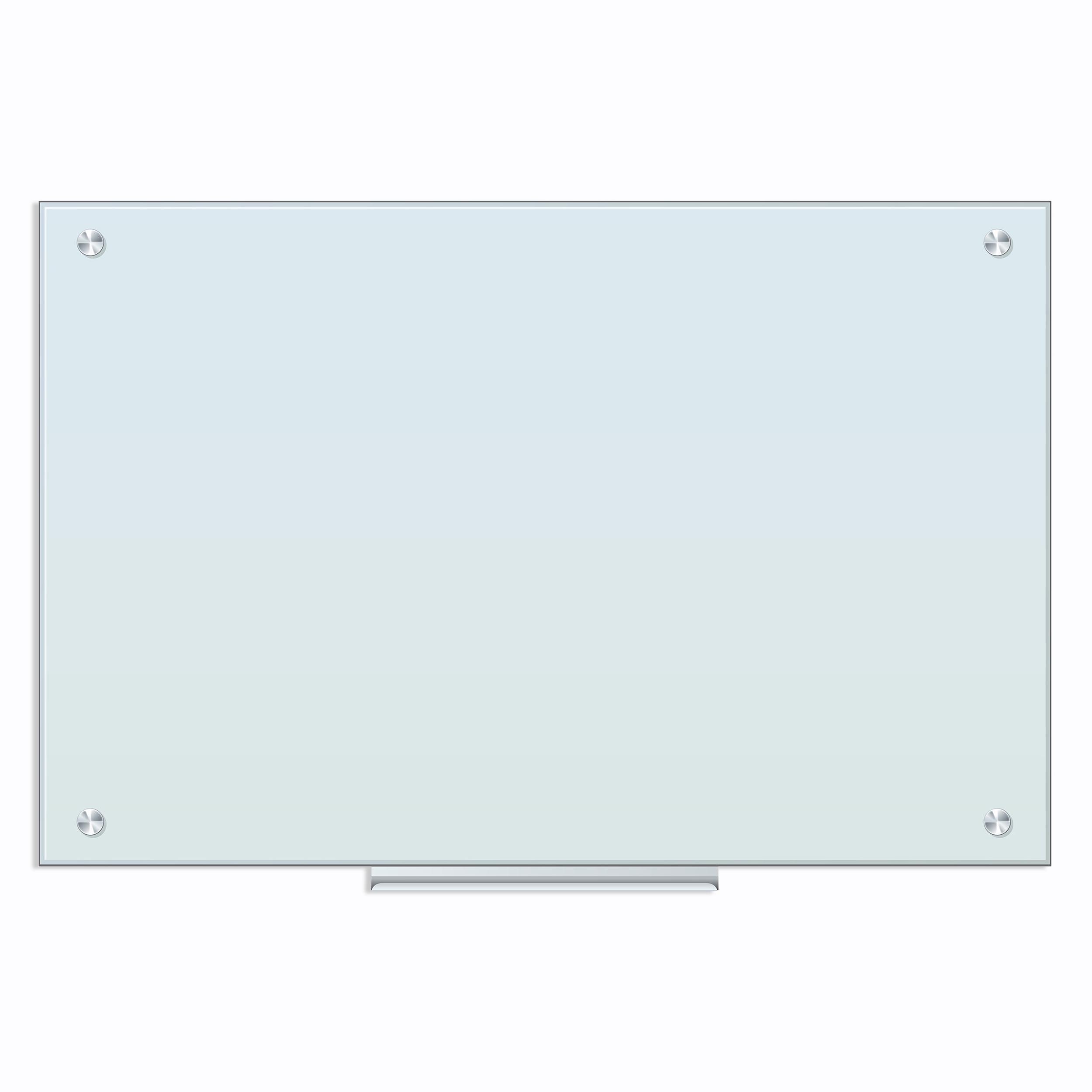 U Brands Glass Dry Erase Board, White Frosted Non-Magnetic Surface, Frameless