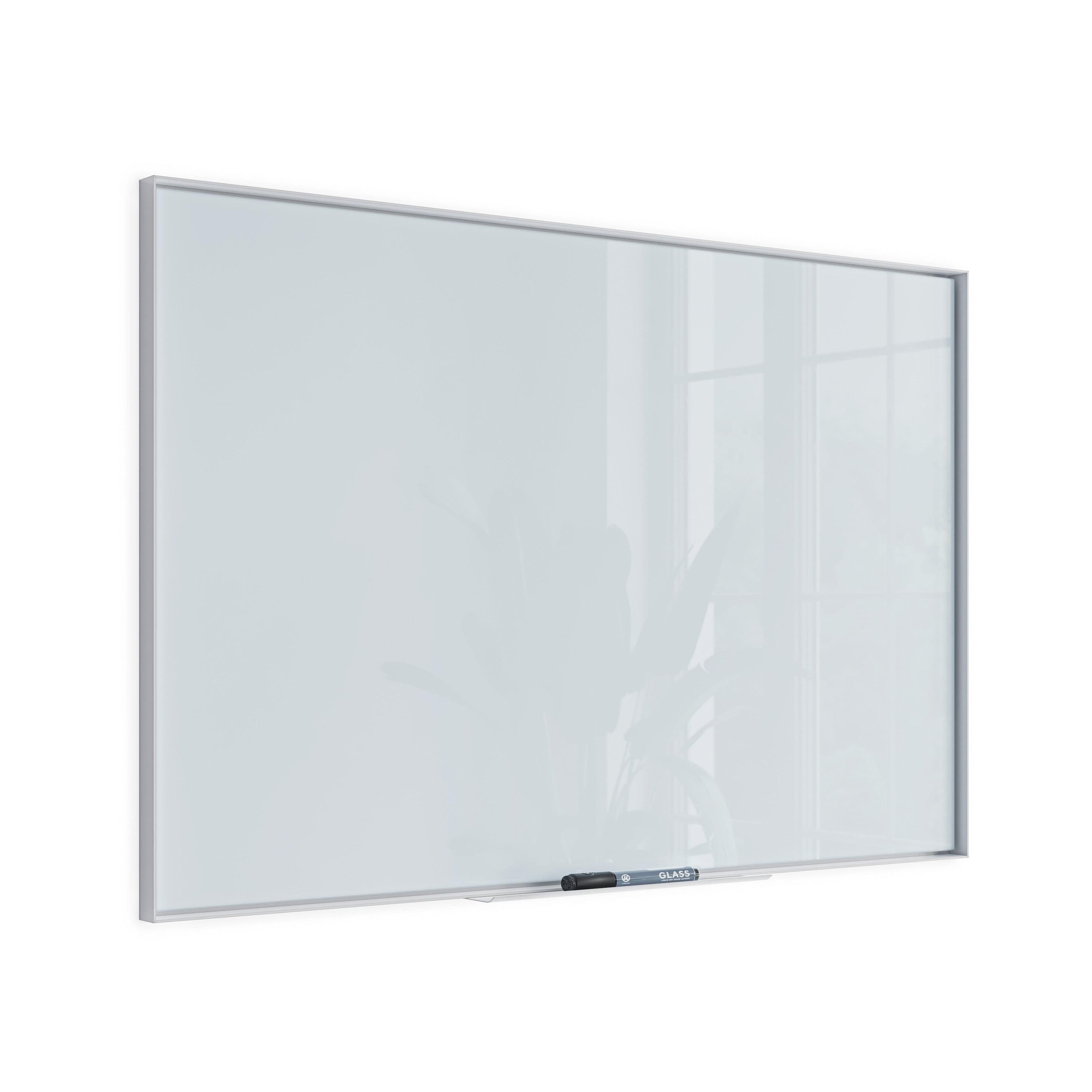 Frosted Elegance 36"x24" White Tempered Glass Dry-Erase Board