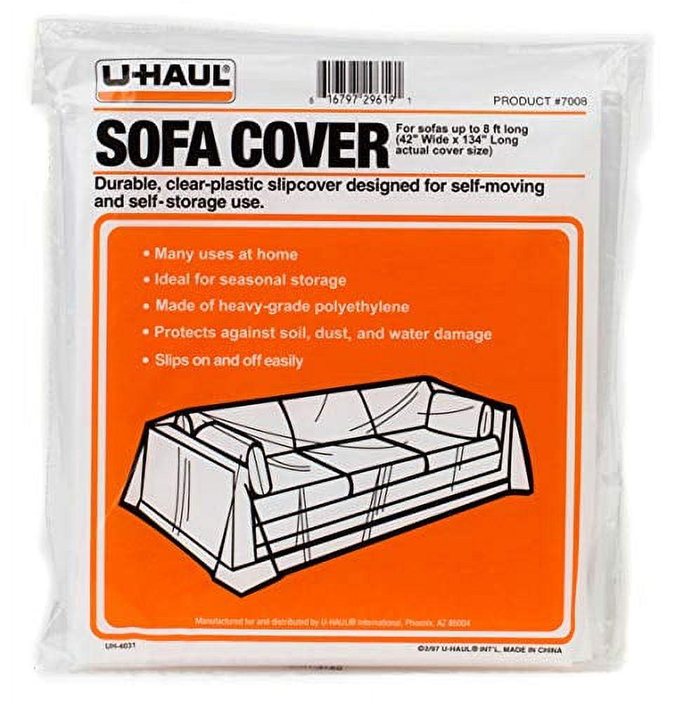 Clear Heavy-Grade Polyethylene Sofa Cover for Moving and Storage