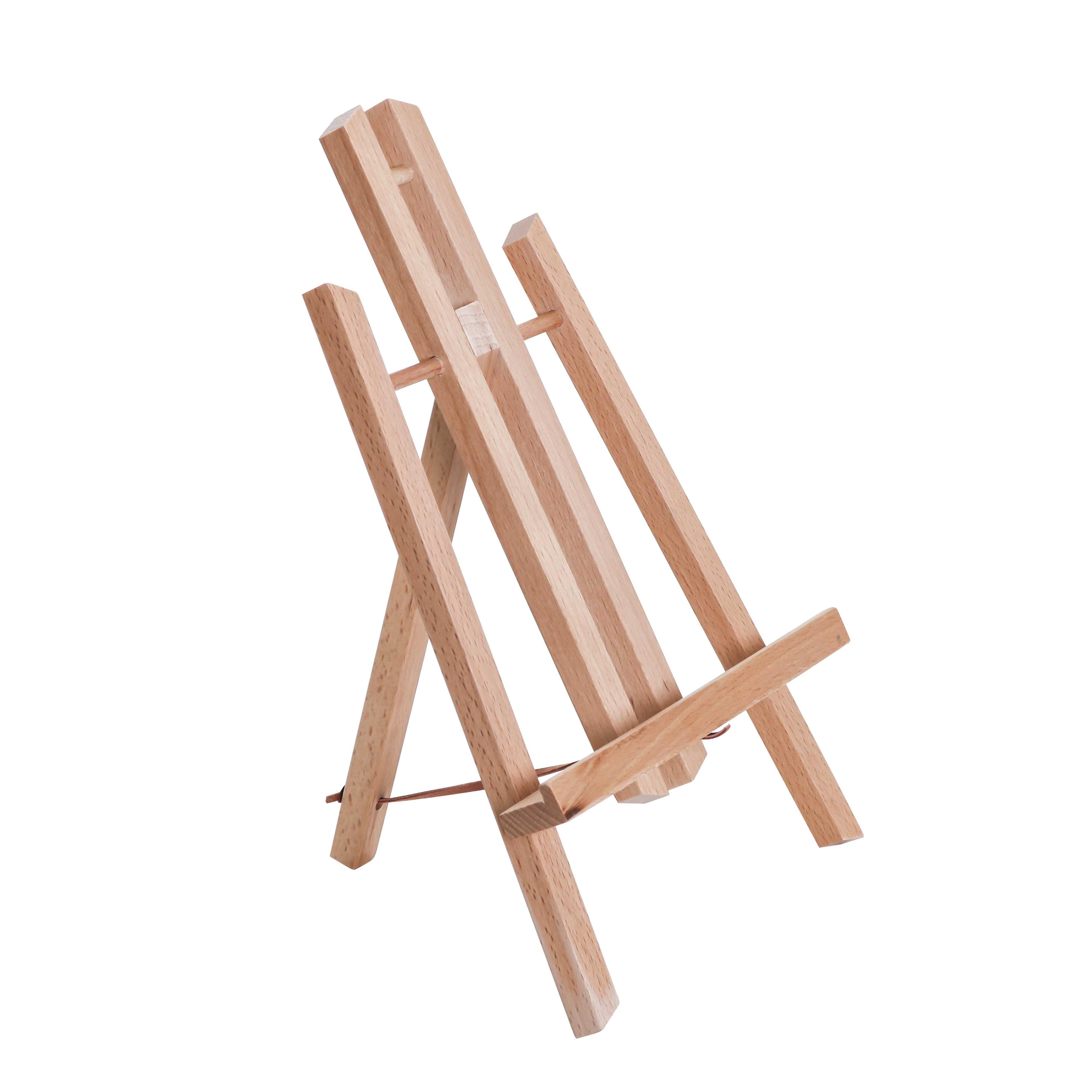 U.S. Art Supply 11" Small Tabletop Wood Display Stand A-Frame Artist Easel, Beechwood Tripod, Kid Student Painting Party