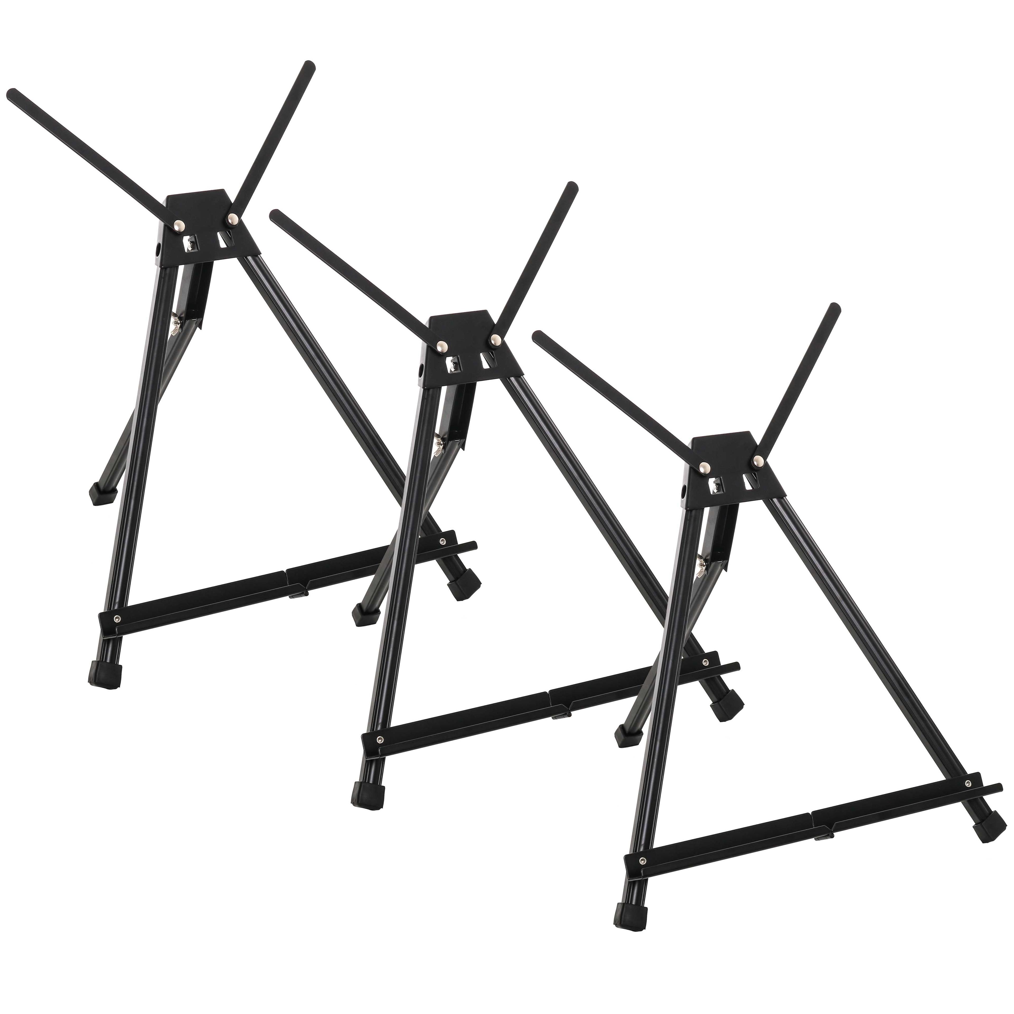 Adjustable Black Aluminum Tabletop Display Easel Set of 3