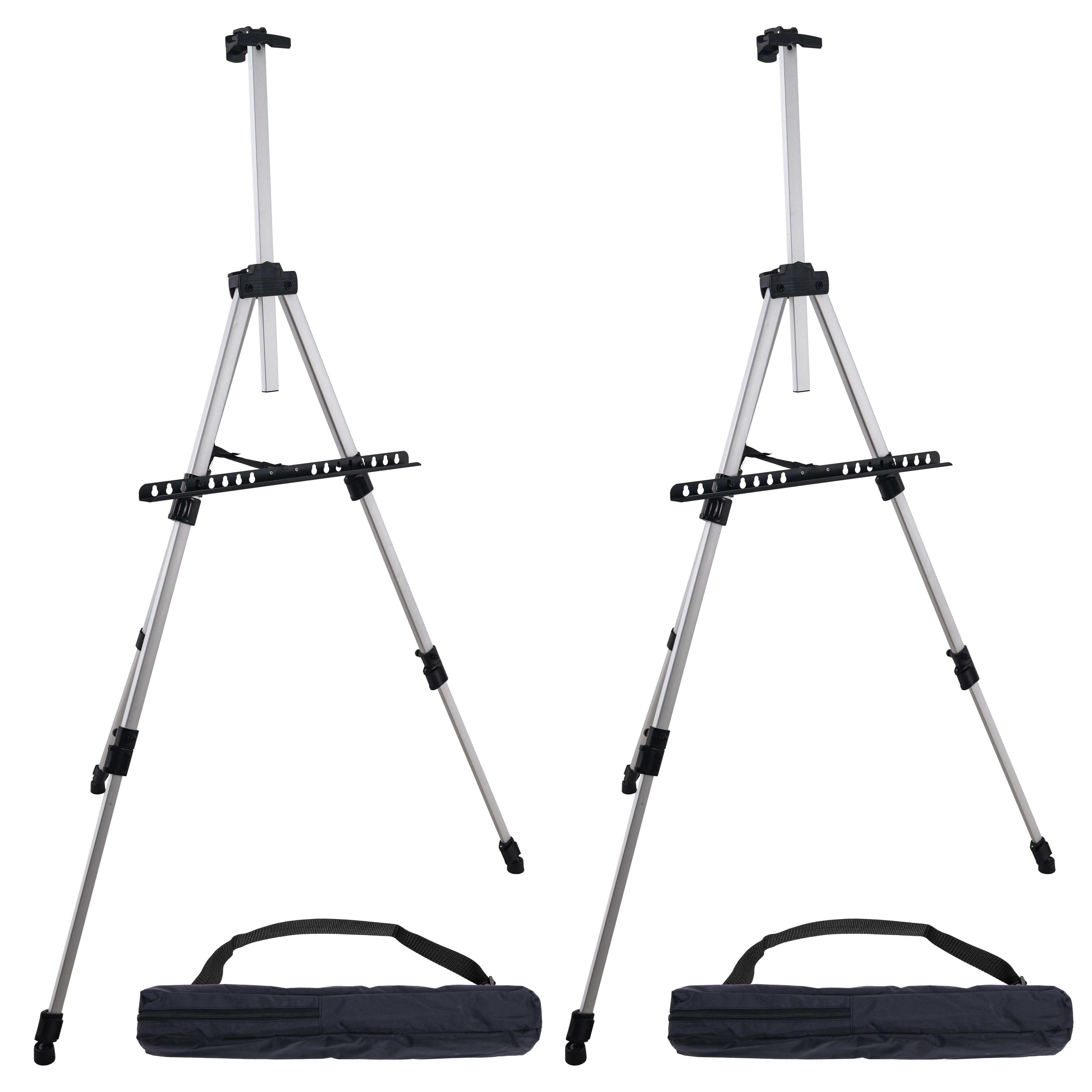 66" Silver Adjustable Aluminum Tripod Artist Easel Stand (Set of 2)