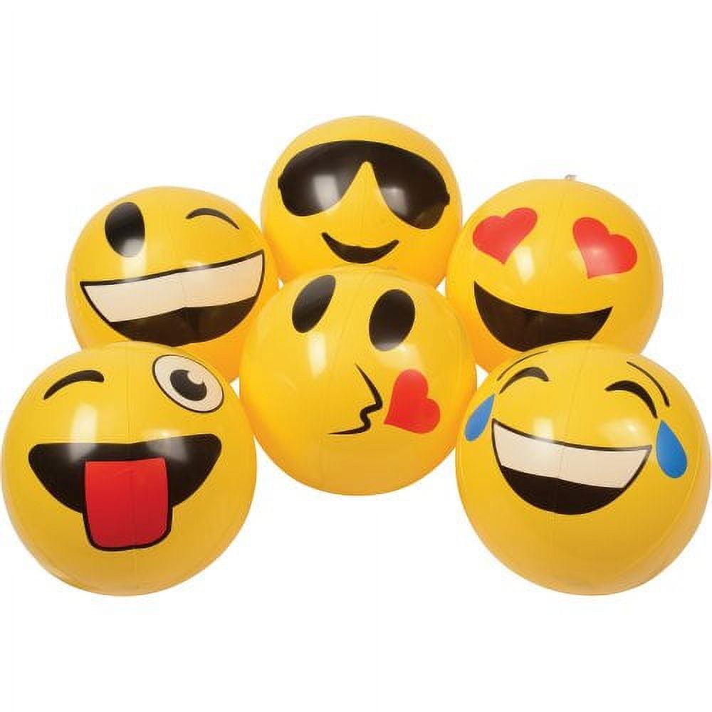 12 Pack Emoticon Assorted Inflate Balls 8-9" diam. Plastic Inflatable Toys