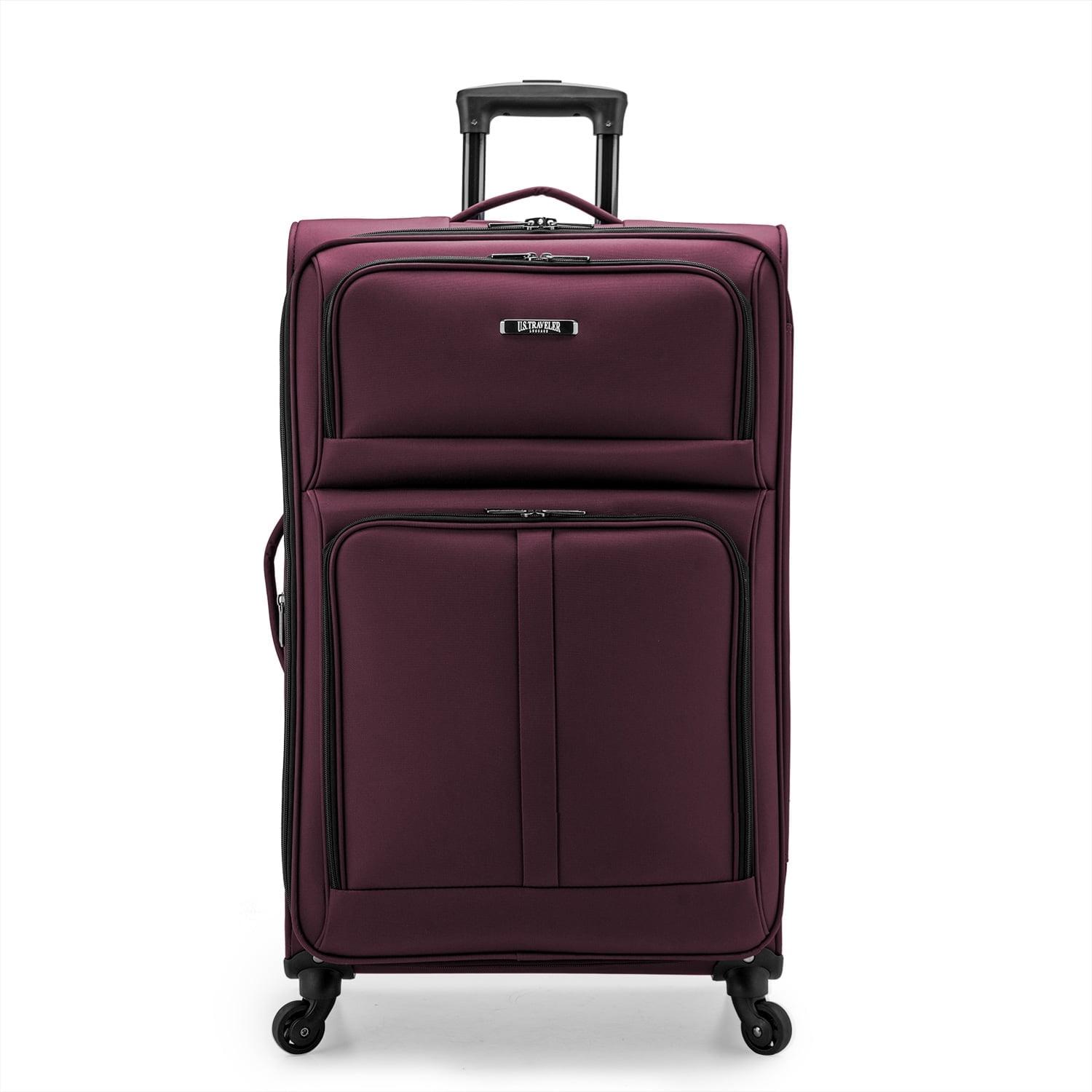 U.S. Traveler Anzio Softside Expandable Spinner Luggage, Burgundy, 30" Checked Large