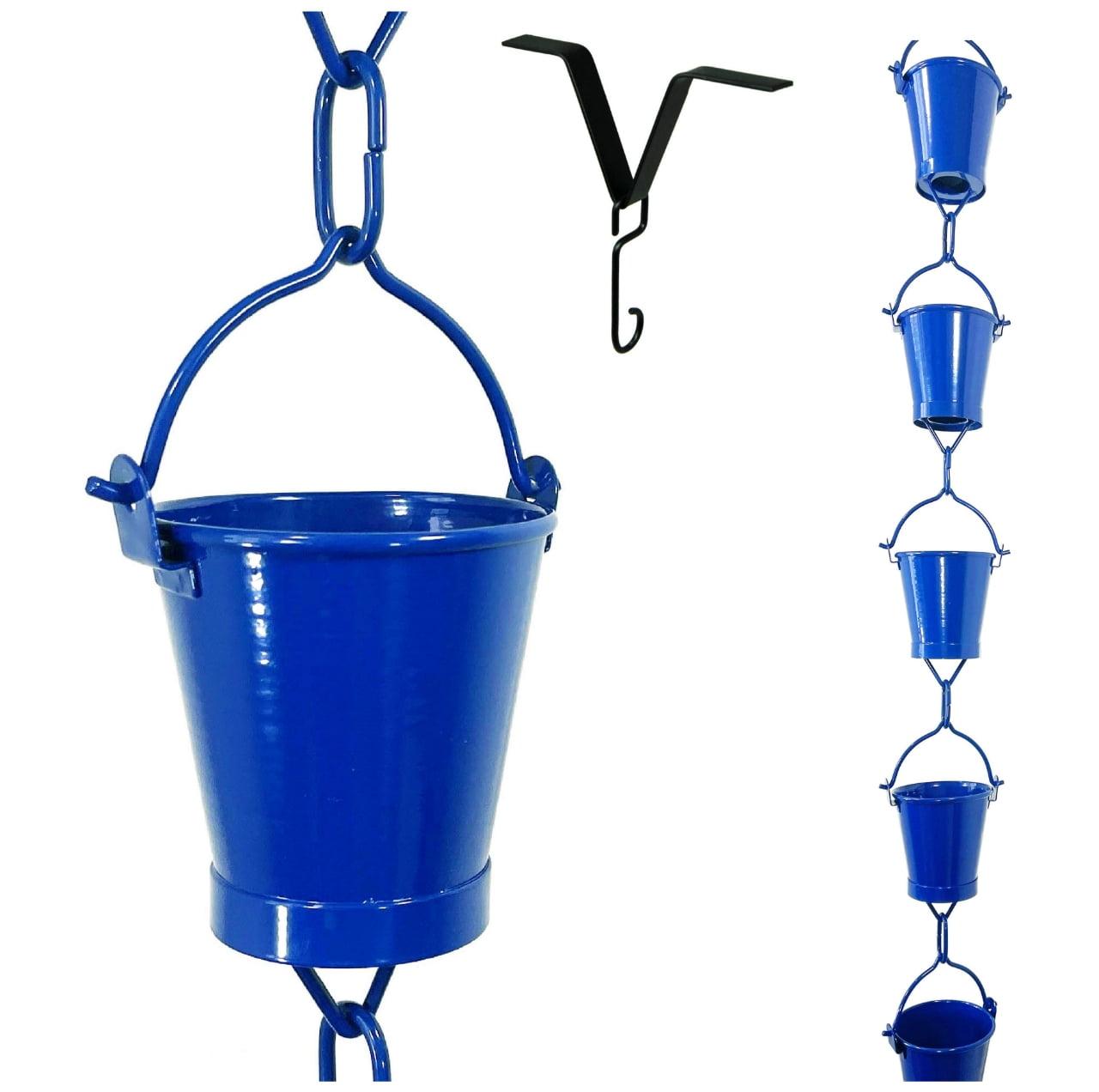 8.5 FT Blue Powder Coated Metal Farmhouse Rain Chain