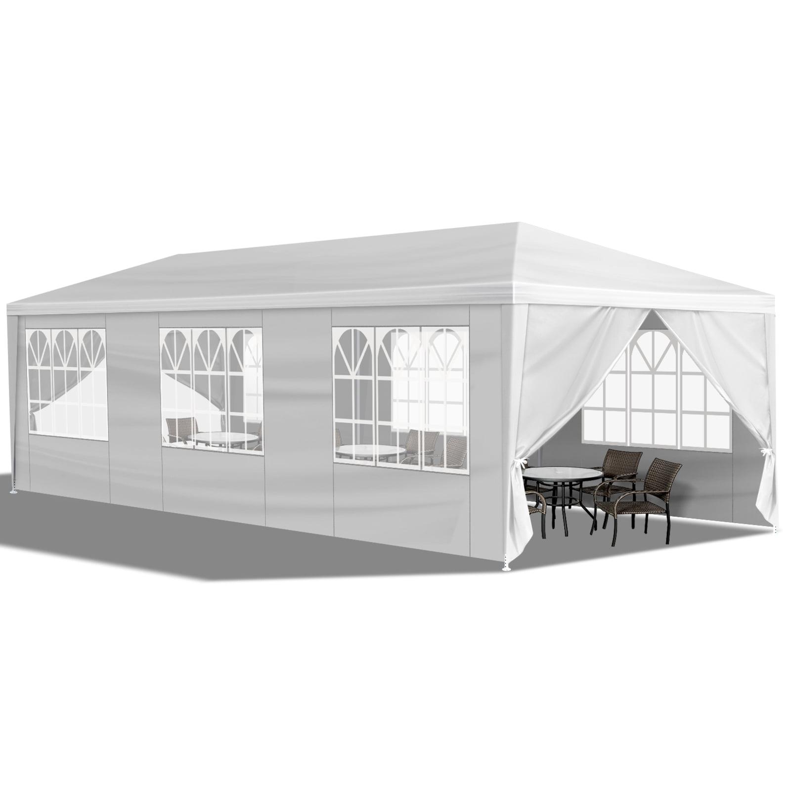 White 10'x30' Waterproof Party Tent with 8 Sidewalls