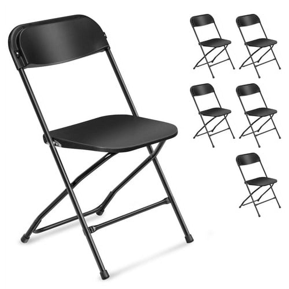 GoDecor 6 Pack Black Folding Chair, Portable Chairs for Leisure or Commmercial Activities.