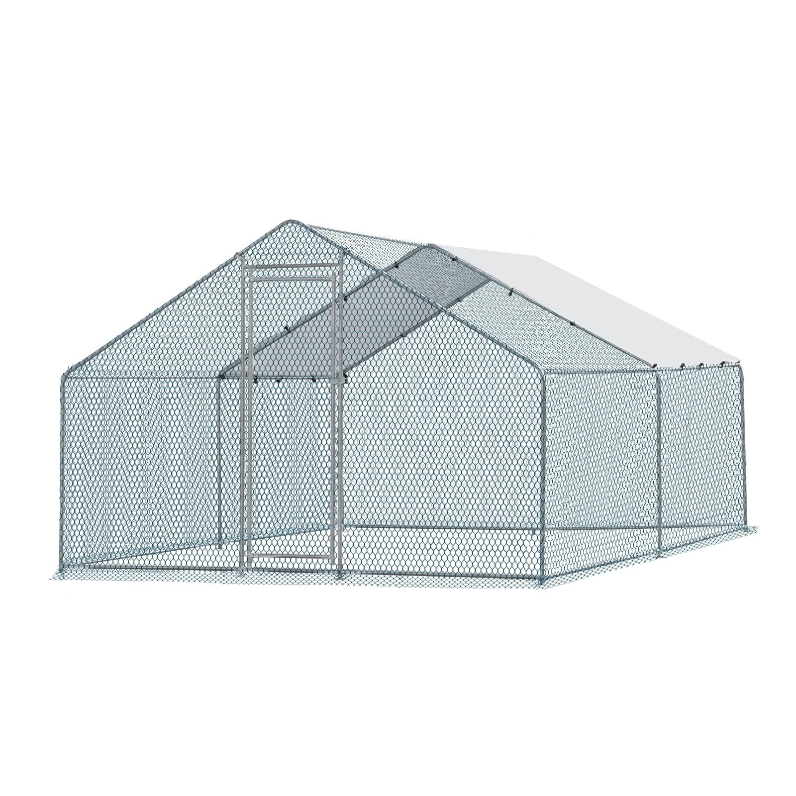 Large Metal Chicken Coop with Waterproof Cover, 13' x 10'