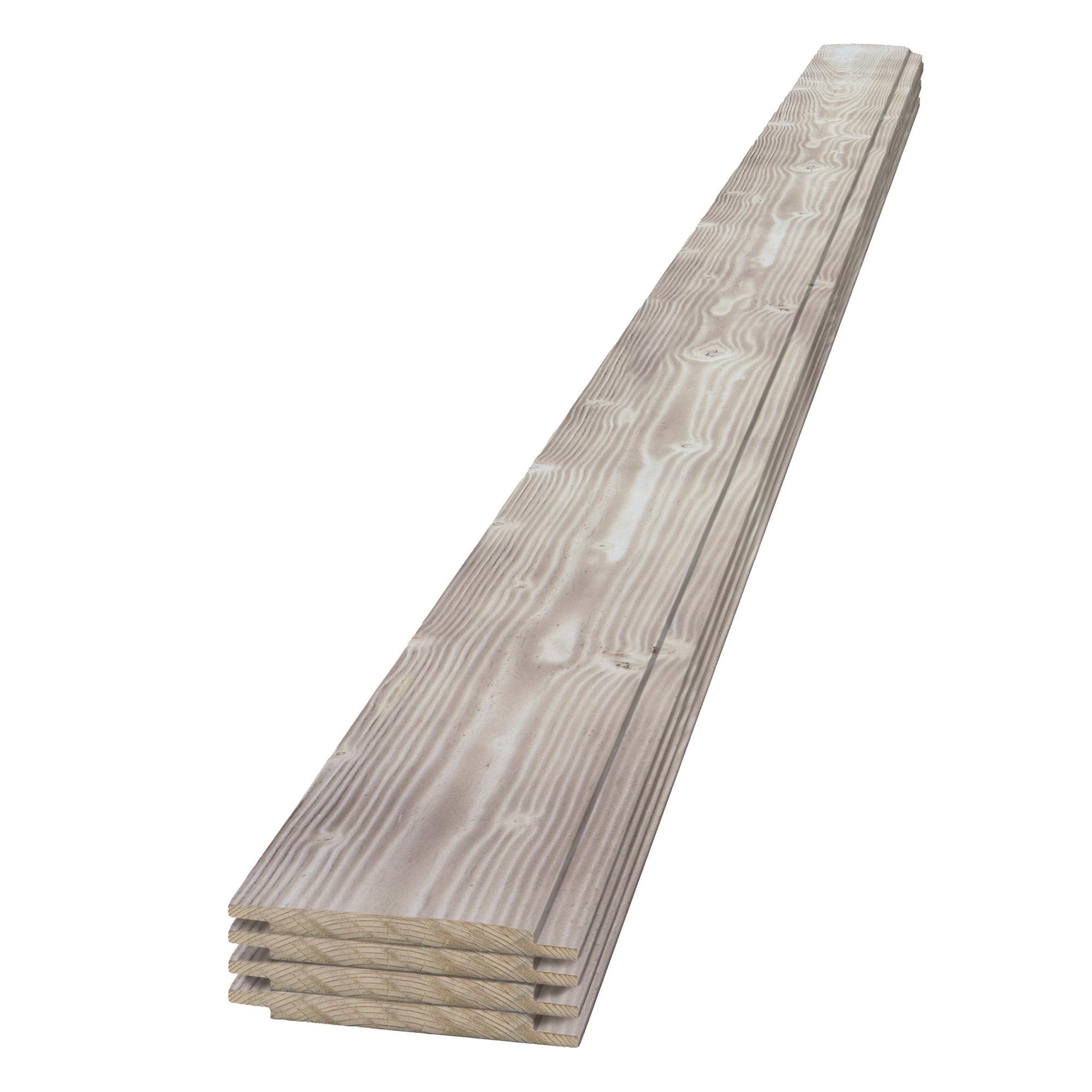 Distressed Smoke White Pine Shiplap Plank 6 ft. for Interior Accents