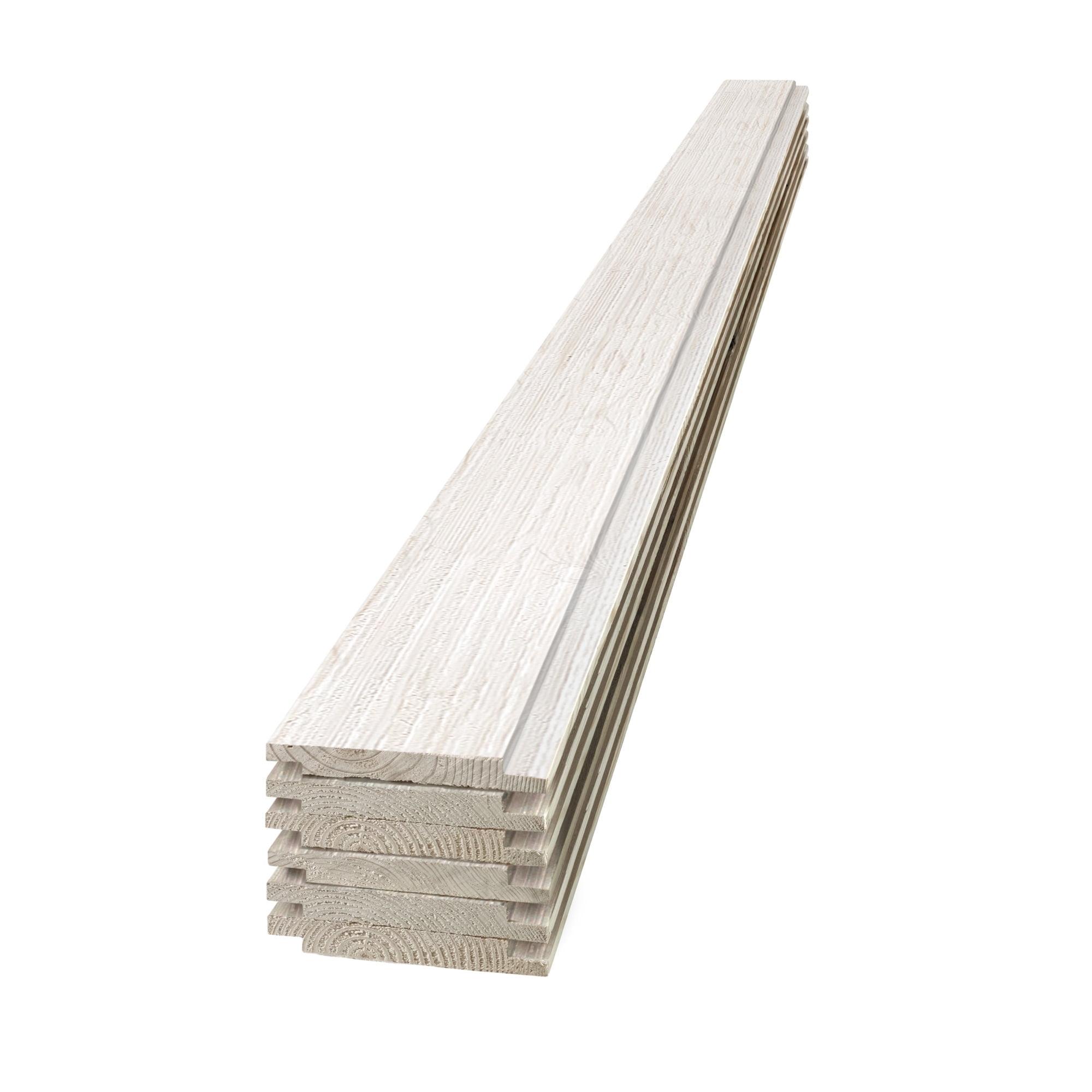 UFP-Edge Rustic Pine Shiplap Boards, 6-Pack, White, 1 in. x 8 in. x 6 ft