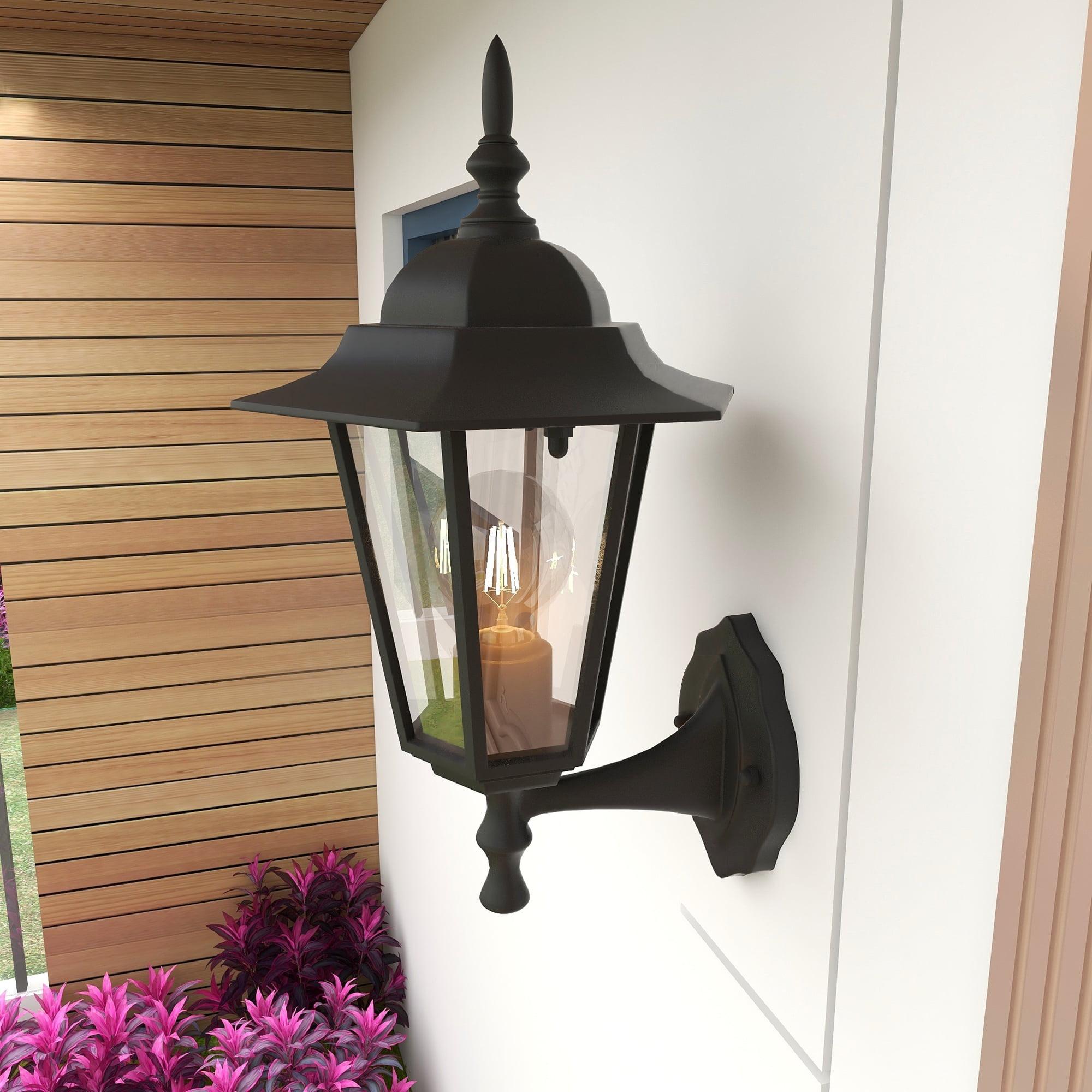 Black Aluminum Outdoor Wall Sconce with Clear Glass