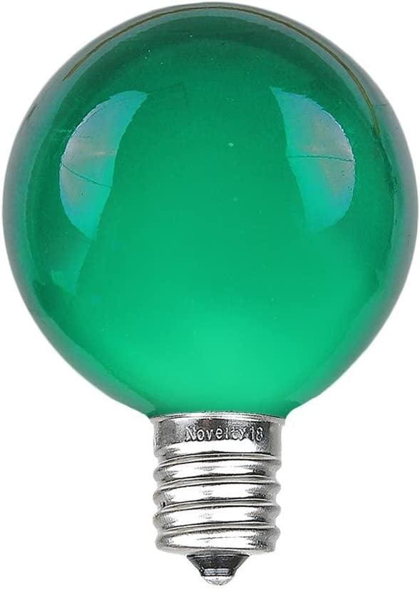 Novelty Lights Green G40 Globe Hanging Outdoor String Light Replacement Bulbs E12 Candelabra Base 5 Watt