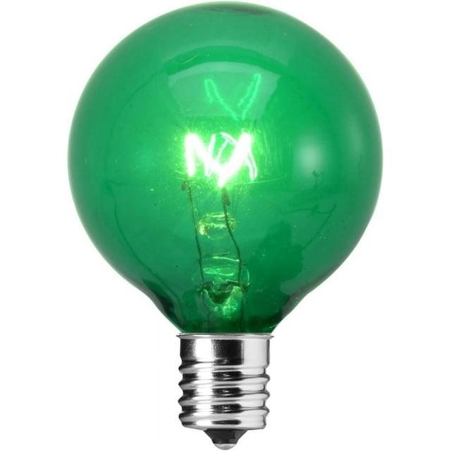 Novelty Lights Green G40 Globe Hanging Outdoor String Light Replacement Bulbs E12 Candelabra Base 5 Watt