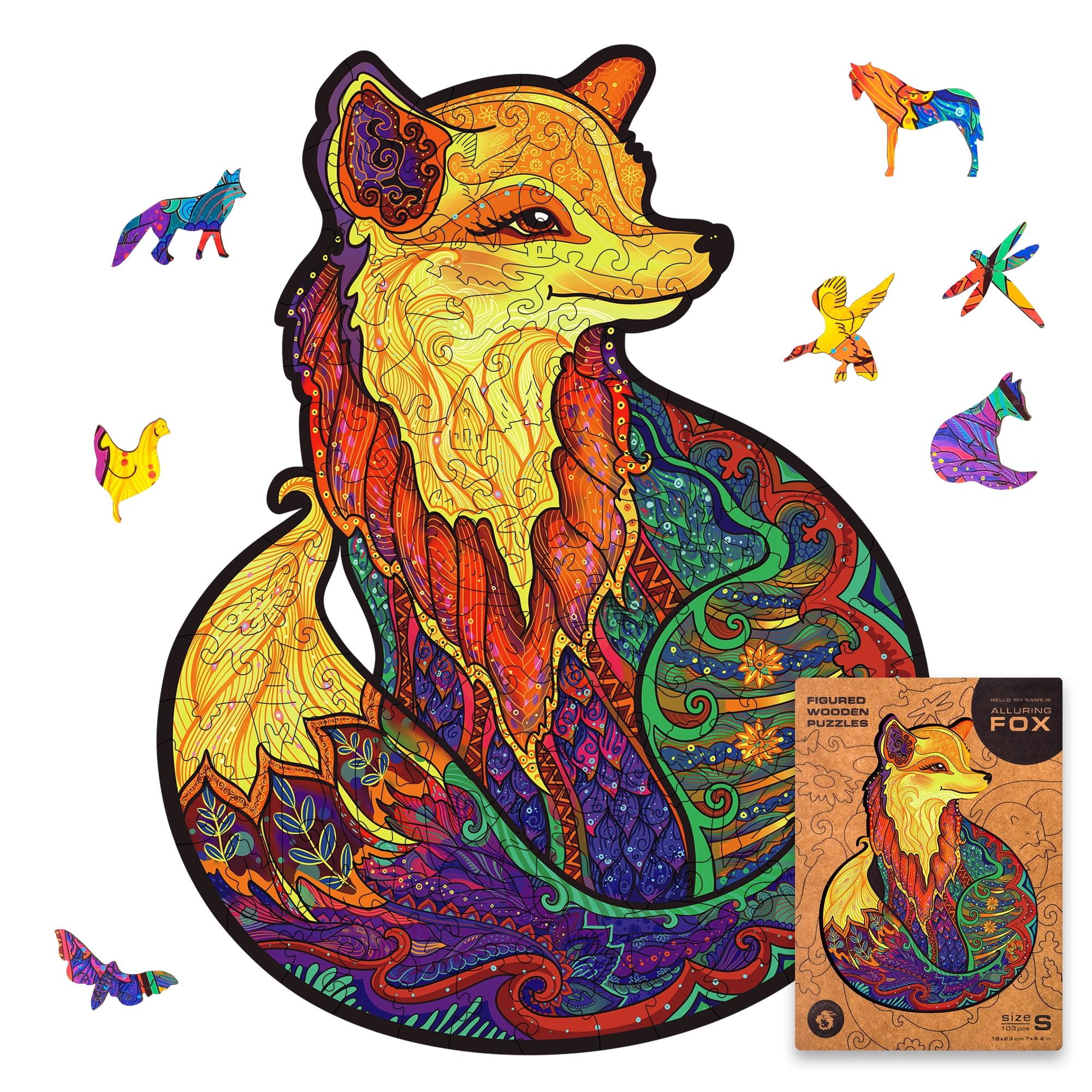 Alluring Fox 103-Piece Wooden Jigsaw Puzzle for All Ages