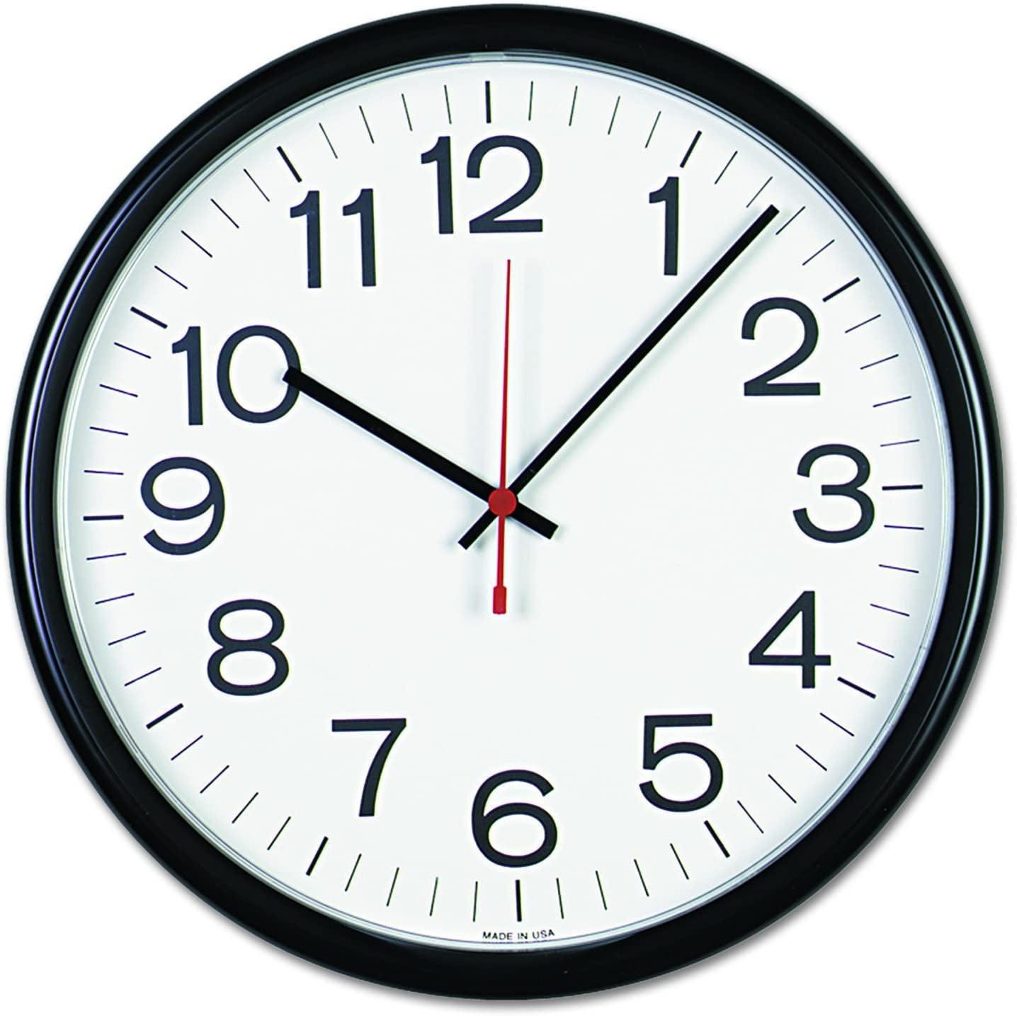 13.5" Black Weatherproof Round Analog Wall Clock