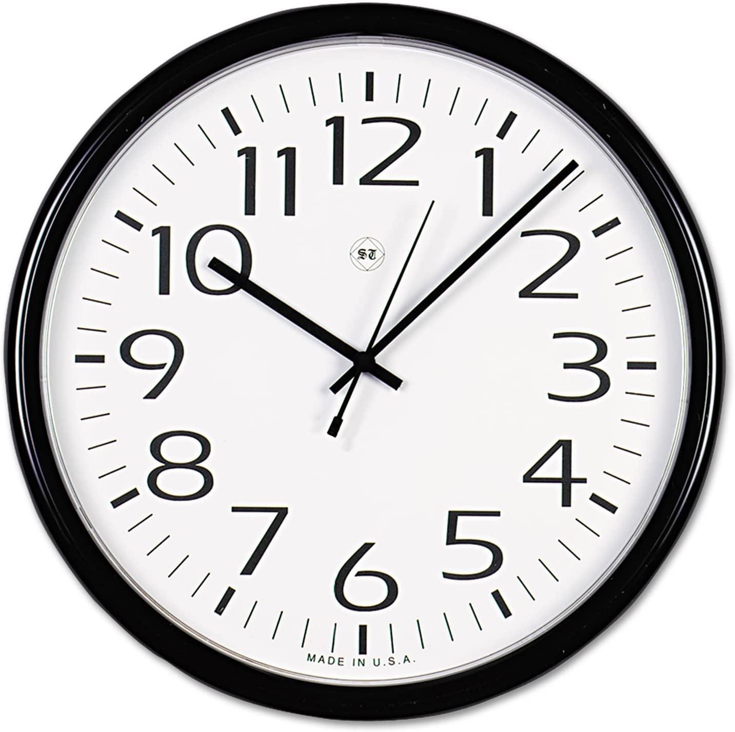 13.5" Black Weatherproof Round Analog Wall Clock