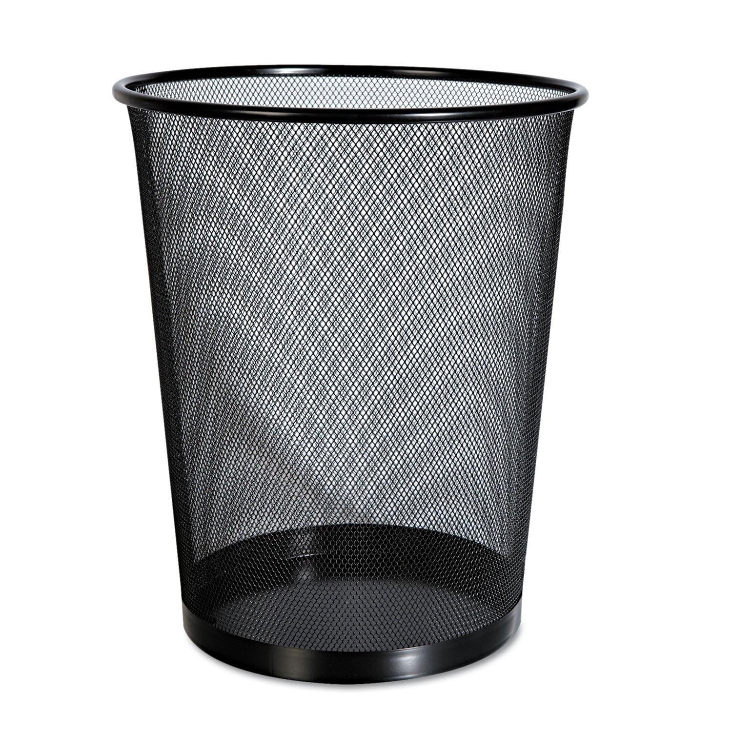 Black Steel Mesh Office Waste Basket - 4.5 Gallons