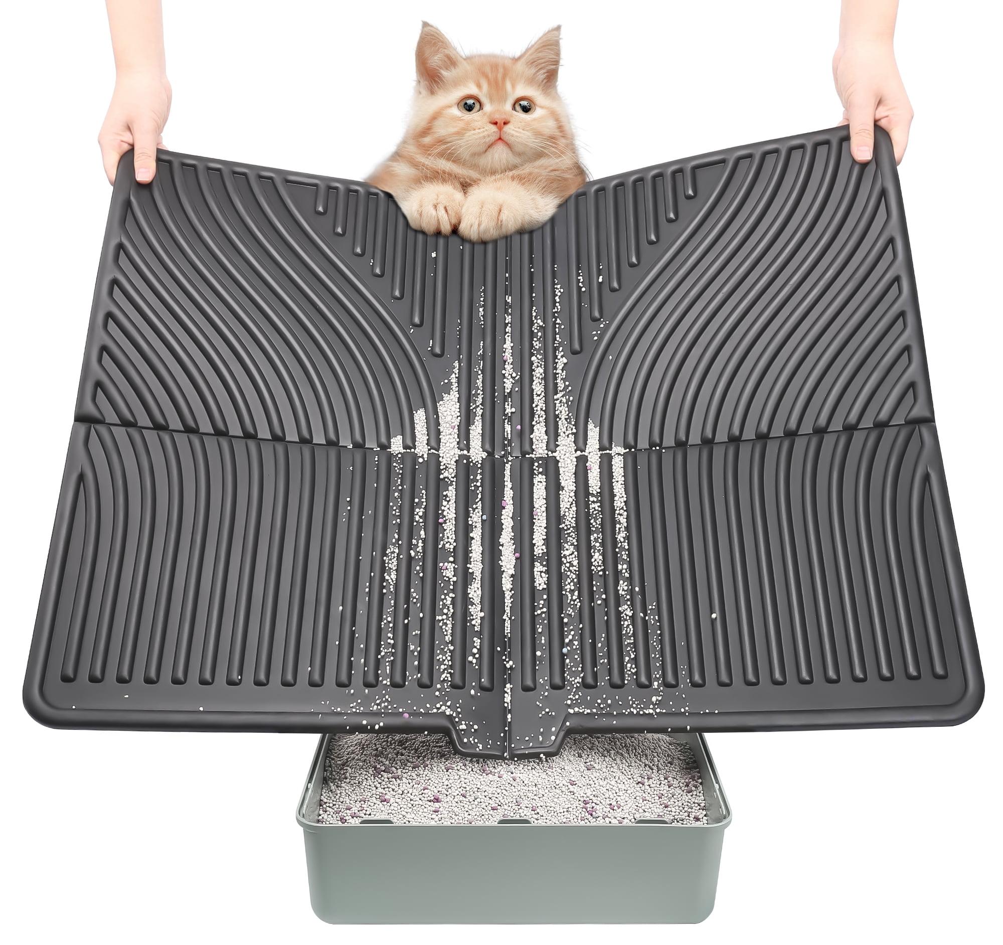 Large Black EVA Cat Litter Trapping Mat 31" x 24"