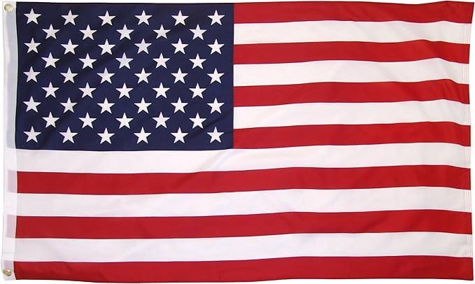 American Flag 3x5 Waterproof Outdoor, Heavy Duty Fade Resistant Bright Color - Long Lasting Polyester Cotton Blend with Brass Grommets