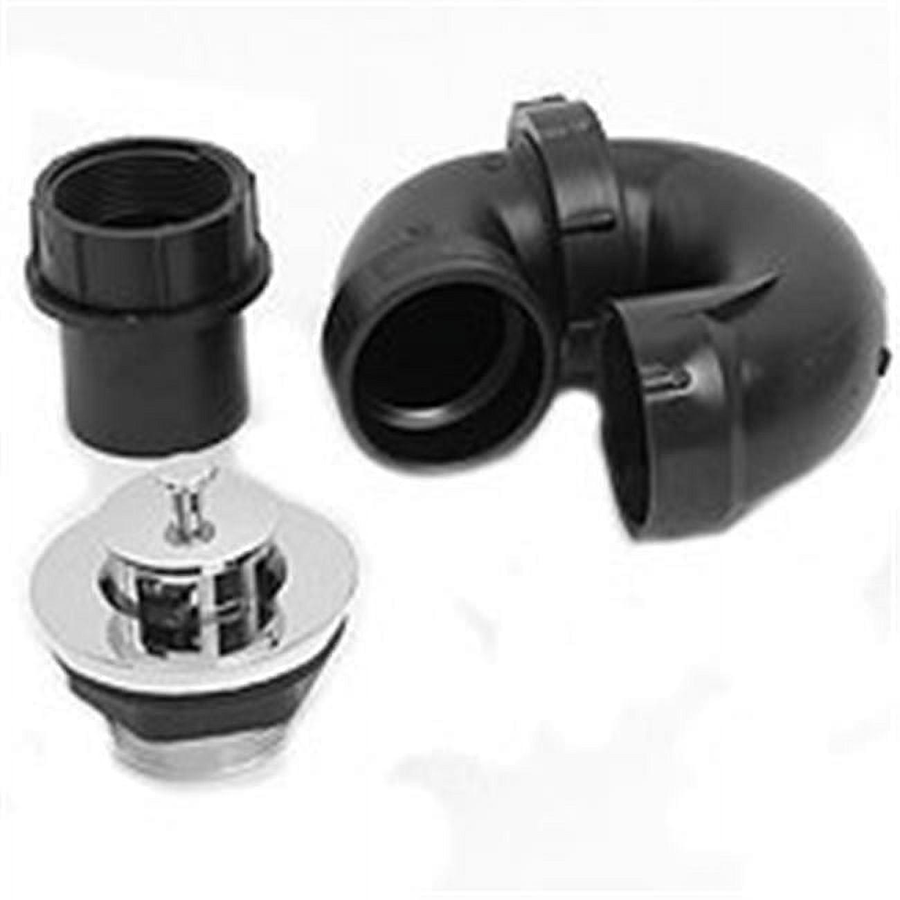 Black ABS Plastic Bathtub P-Trap Drain Kit with Chrome Finish