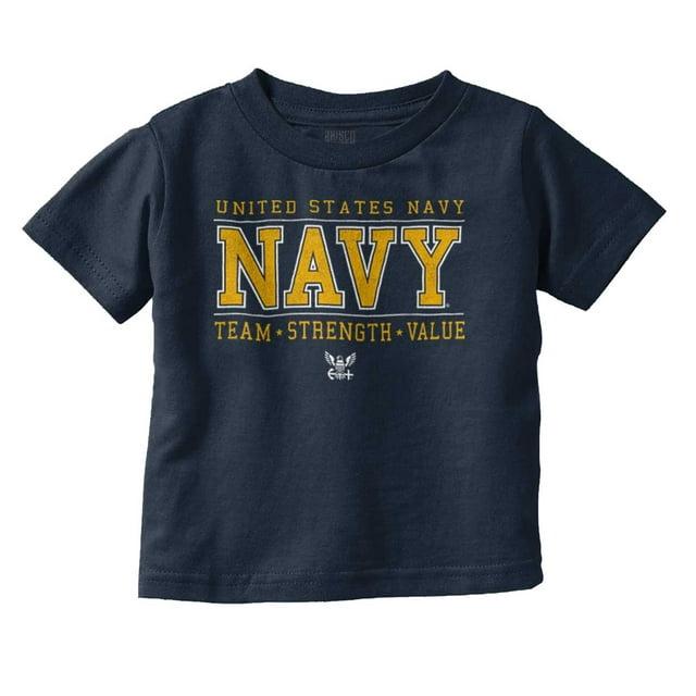 US Navy Logo Team Strength Value Toddler Boy Girl T Shirt Infant Toddler Brisco Brands 6M