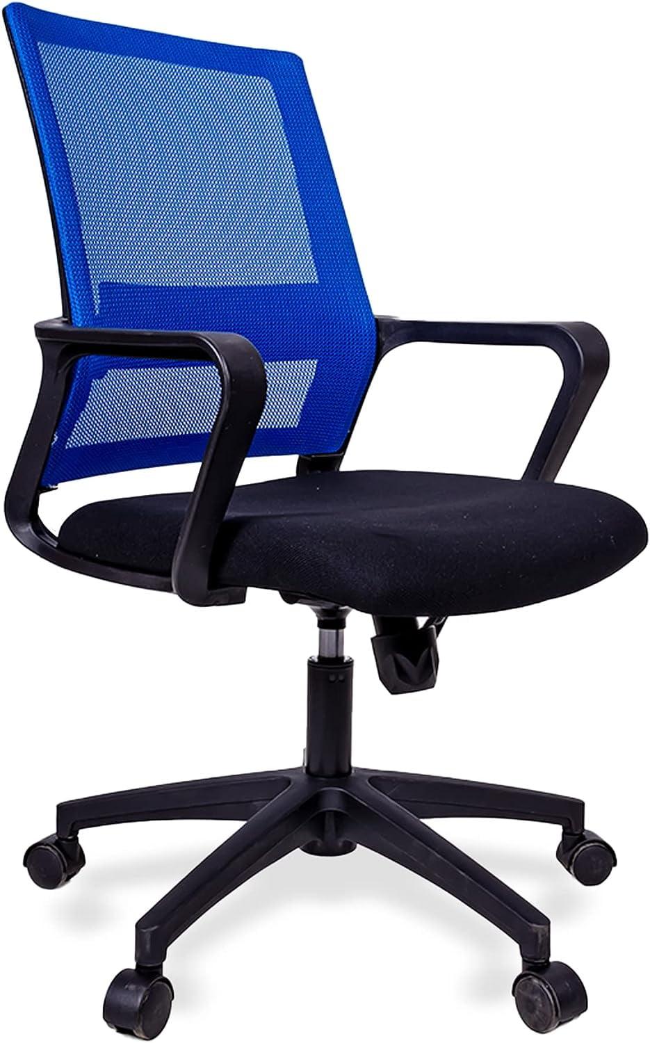 FDW Home Office Chair Mid-Back Mesh Computer Chair Lumbar Support Comfortable Executive Adjustable Chair with Armrests