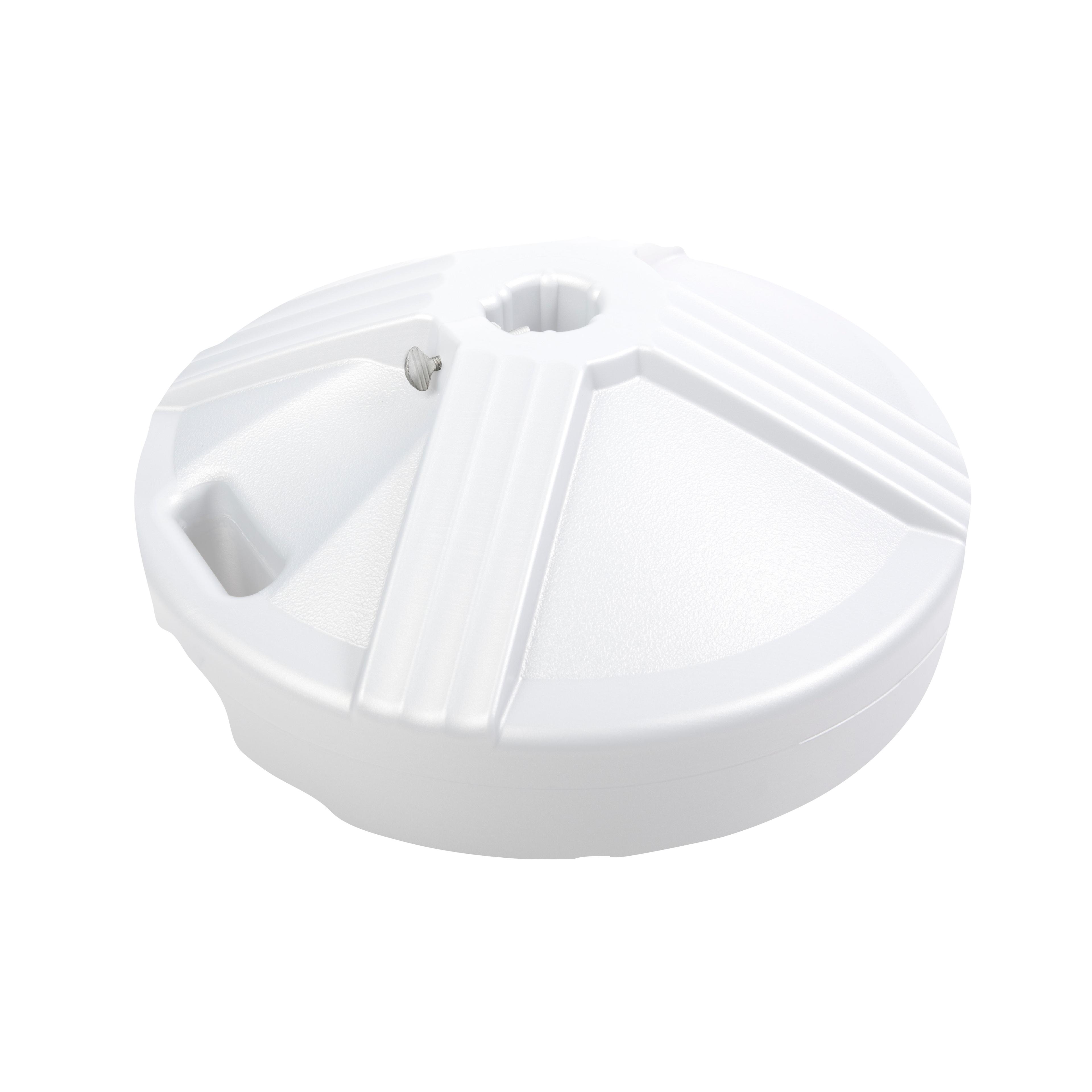 White Fillable Concrete Patio Umbrella Base