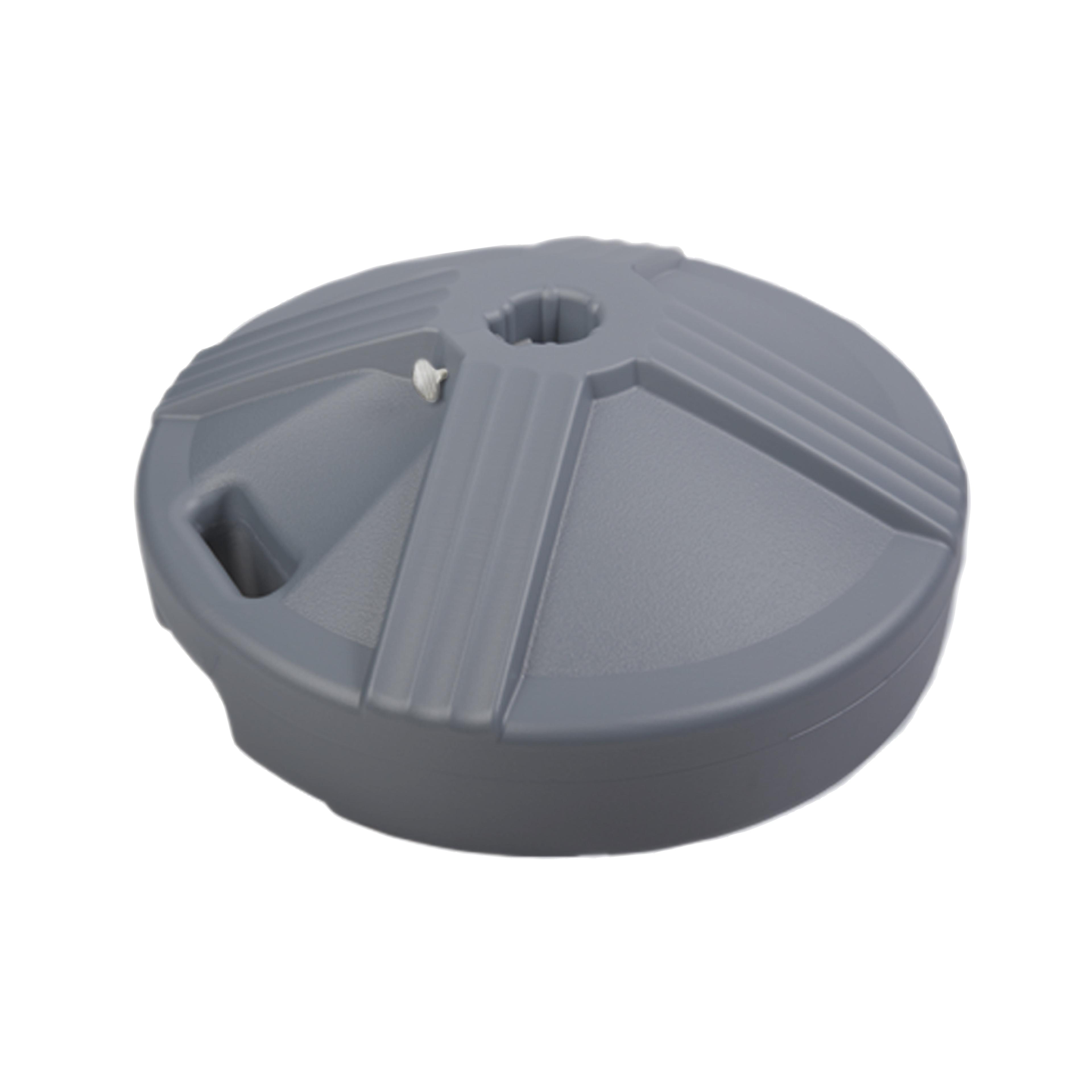 Grey UV-Stabilized Polymer Fillable Patio Umbrella Base