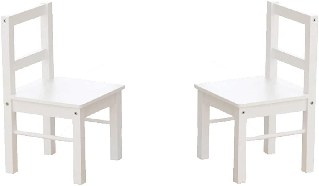 White Wooden Kids Chairs Set of 2