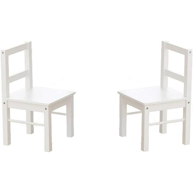 UTEX Child's Wooden Chair Pair for Play or Activity, Set of 2, White