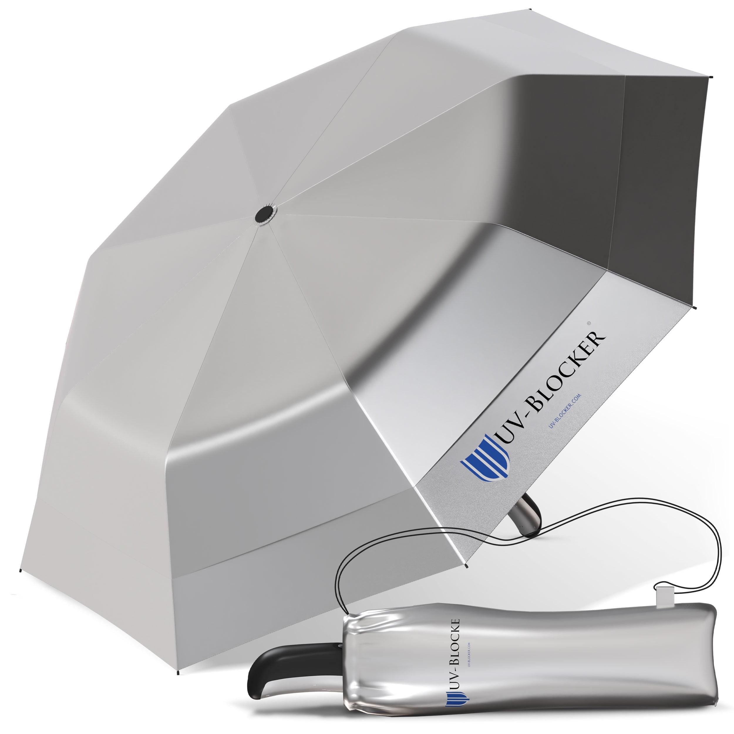 UV Blocker Sun Umbrella Large Wind Resistant Umbrella Auto Open UPF 55+ Sun Protection 58 inch