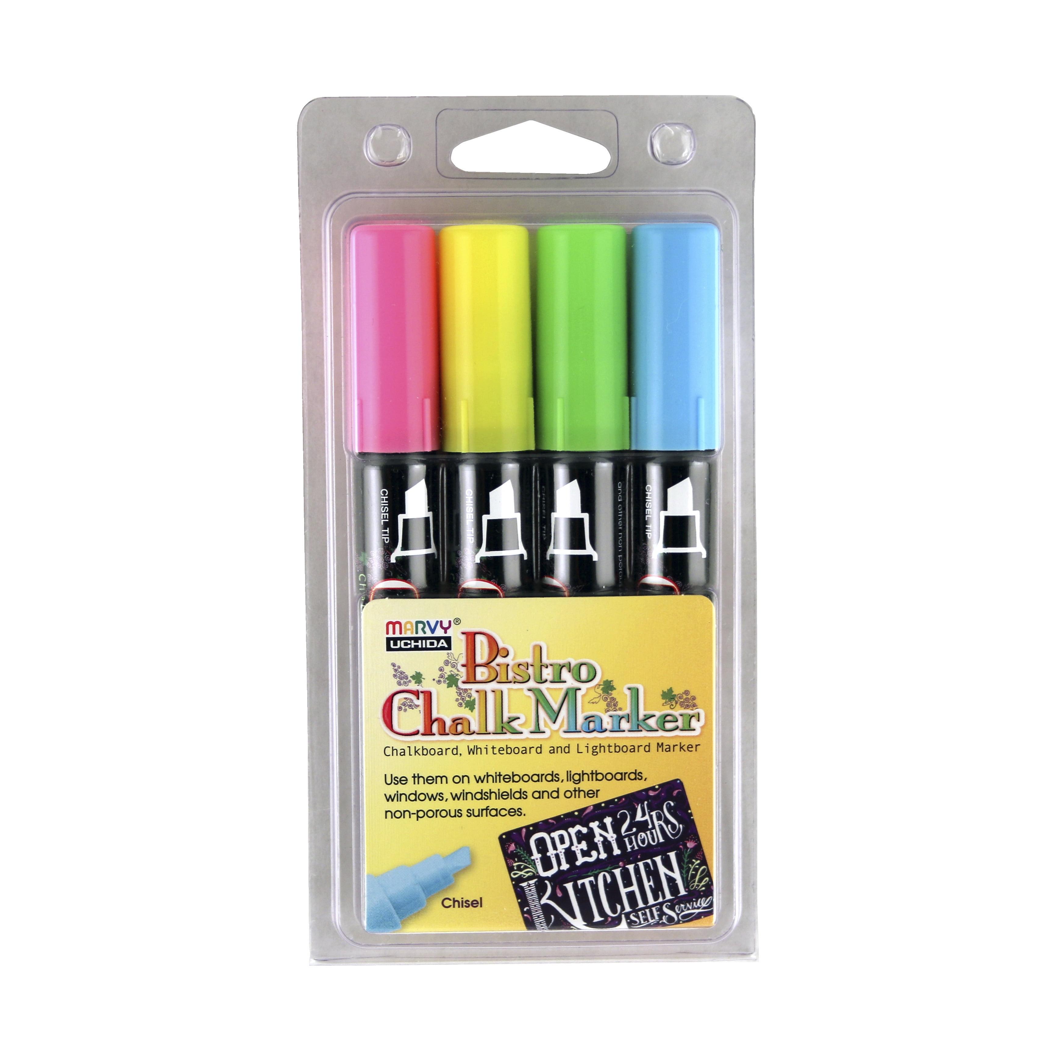 Uchida Bistro Chalk Markers, Chisel Tip, 4-Pack