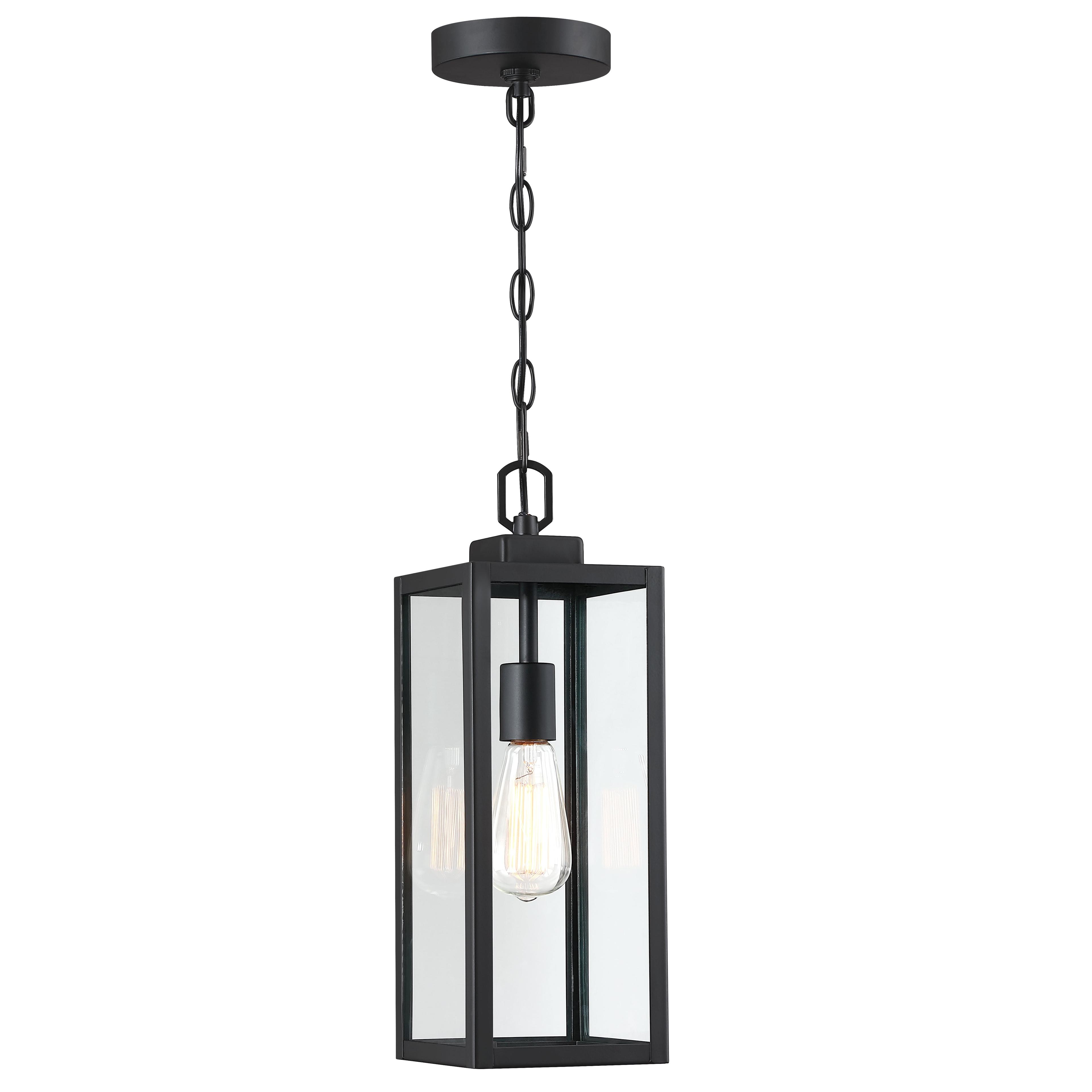 Revtronic  Pendant Light Fixture for Porch, Hallway, Matte Black