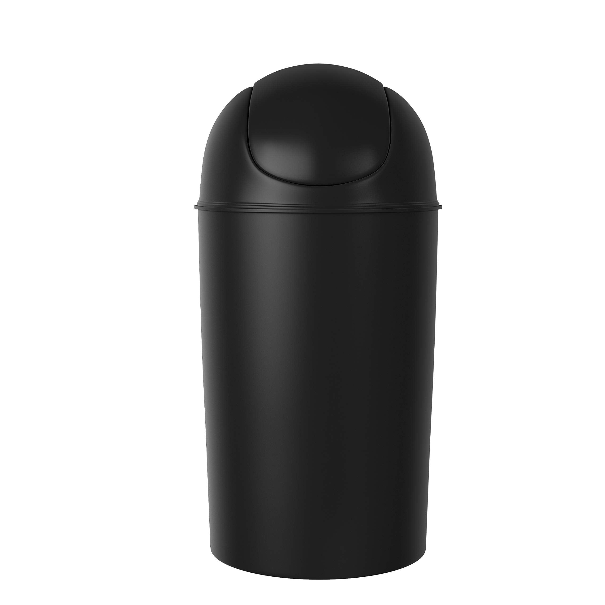 Black 10 Gallon Plastic Swing Top Kitchen Trash Can