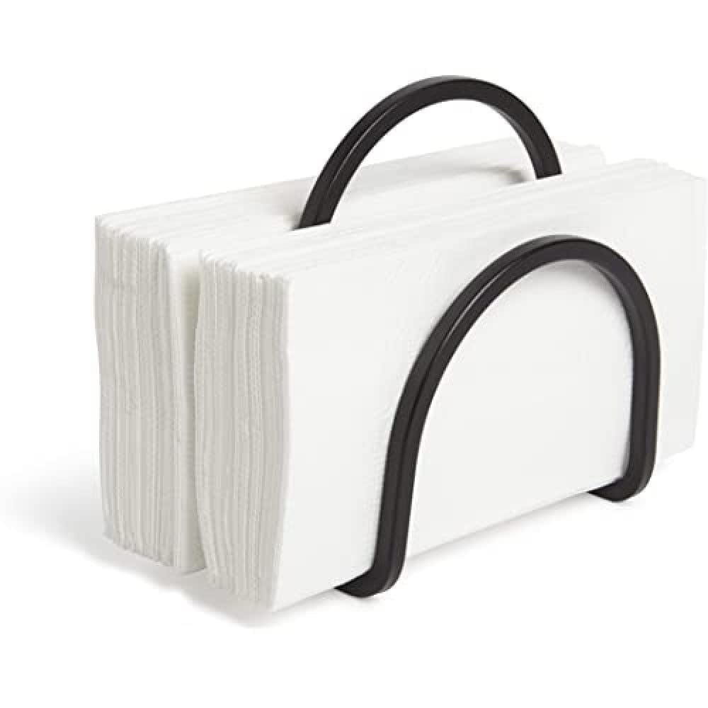 Black Metal Modern Napkin Holder with Handle