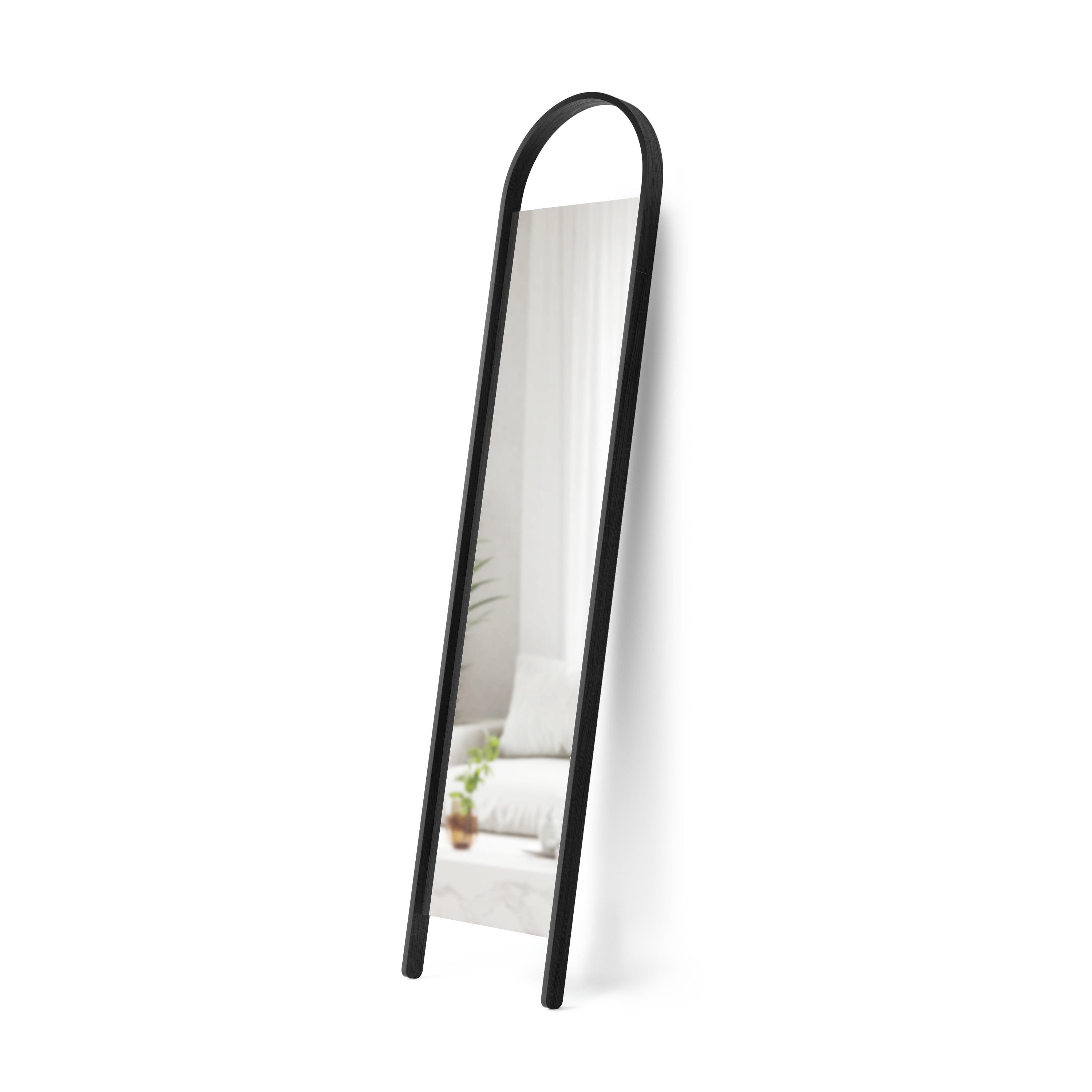 Black Full Length Soft Arched Wood Frame Mirror