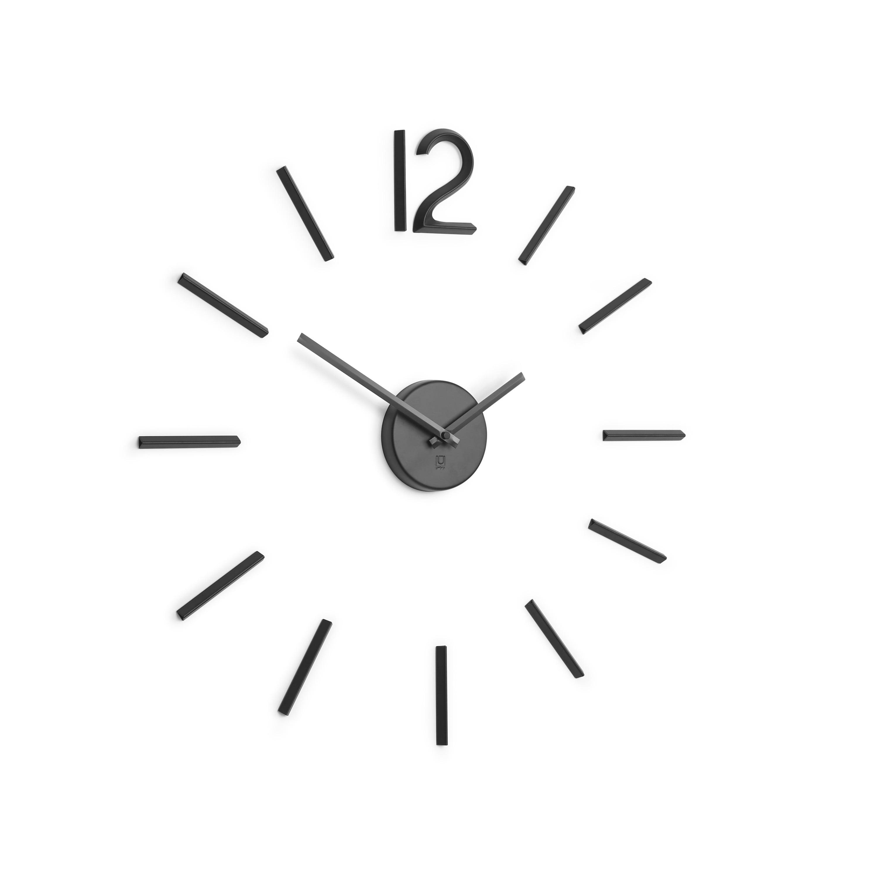 Blink Wall Clock Black - Umbra: Modern Aluminum Analog Display, Indoor Decorative Timepiece