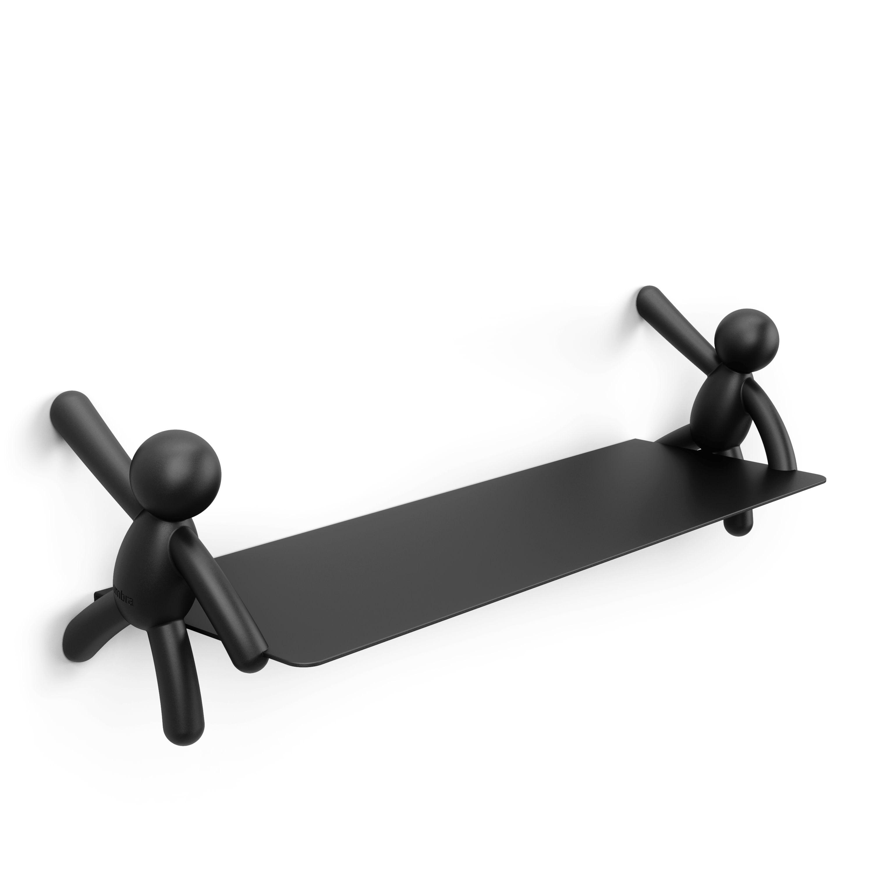 Black Steel Buddy Floating Wall Shelf