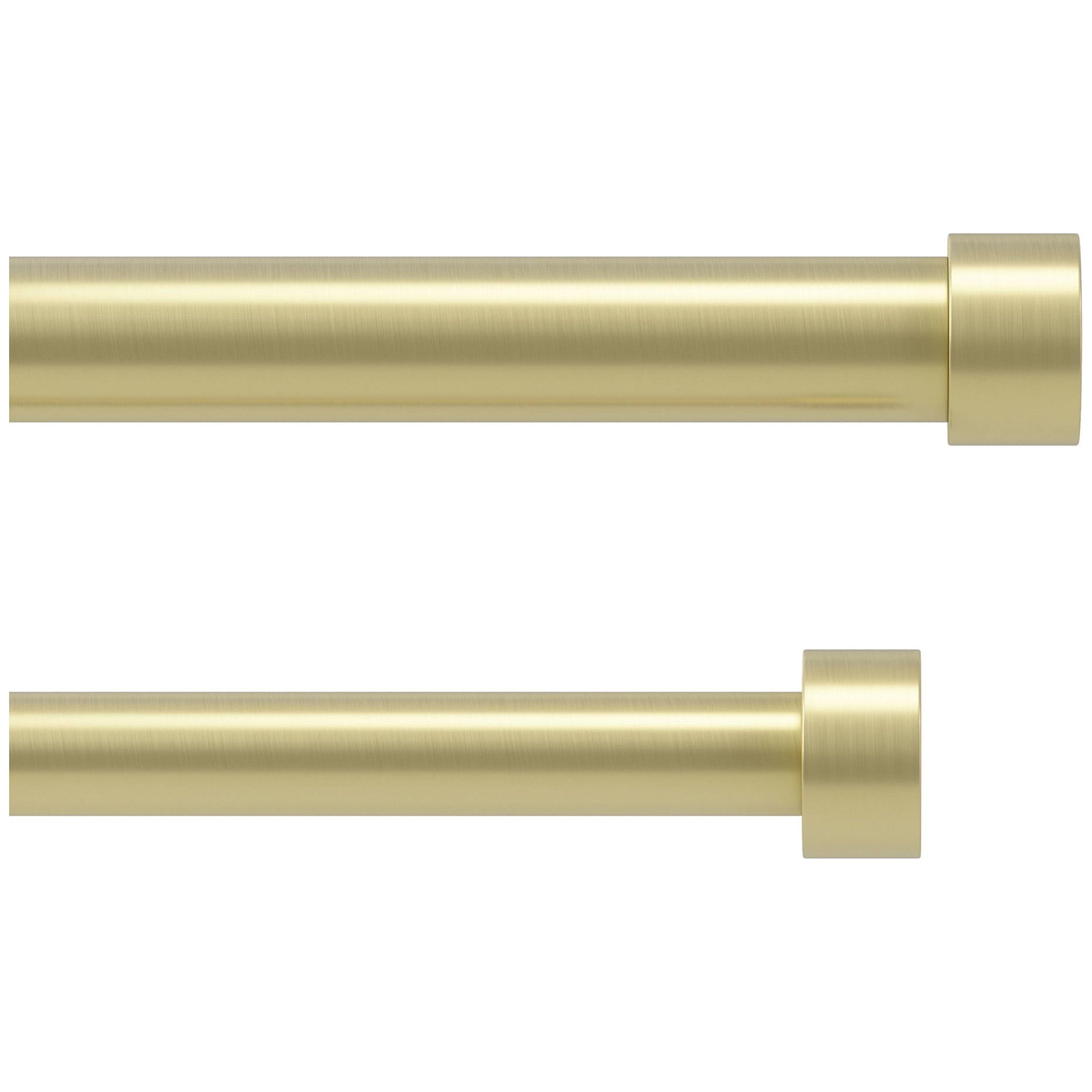 Brass Adjustable Double Curtain Rod Set 66-120"