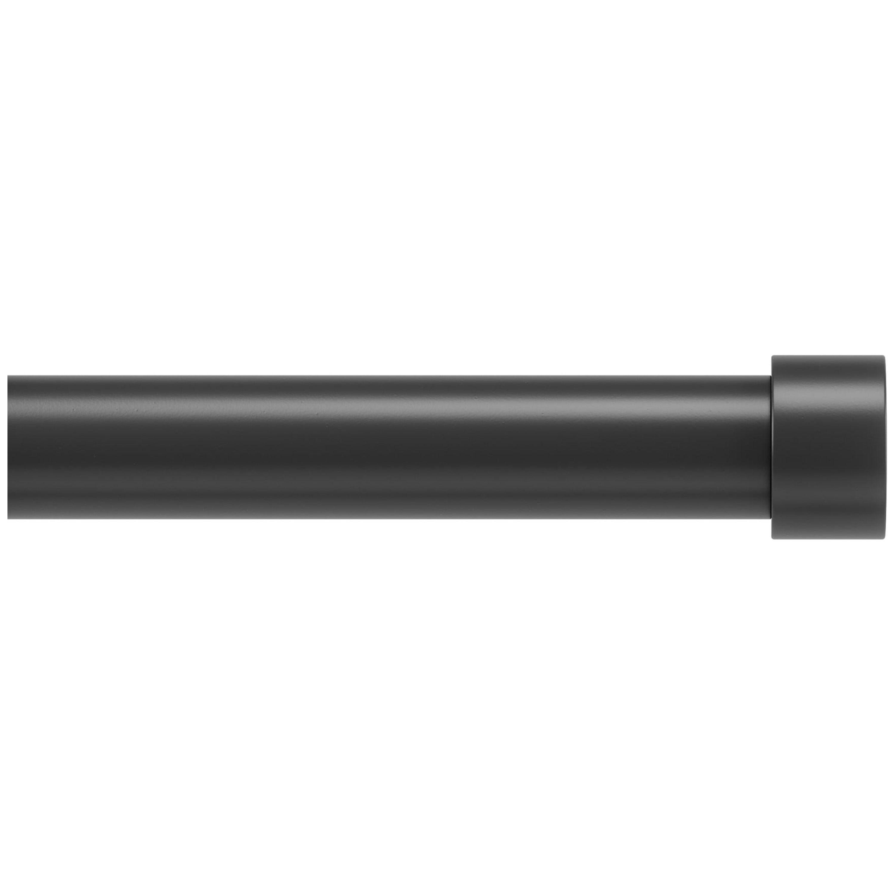 Black Adjustable Steel Curtain Rod with Finials 36-66"