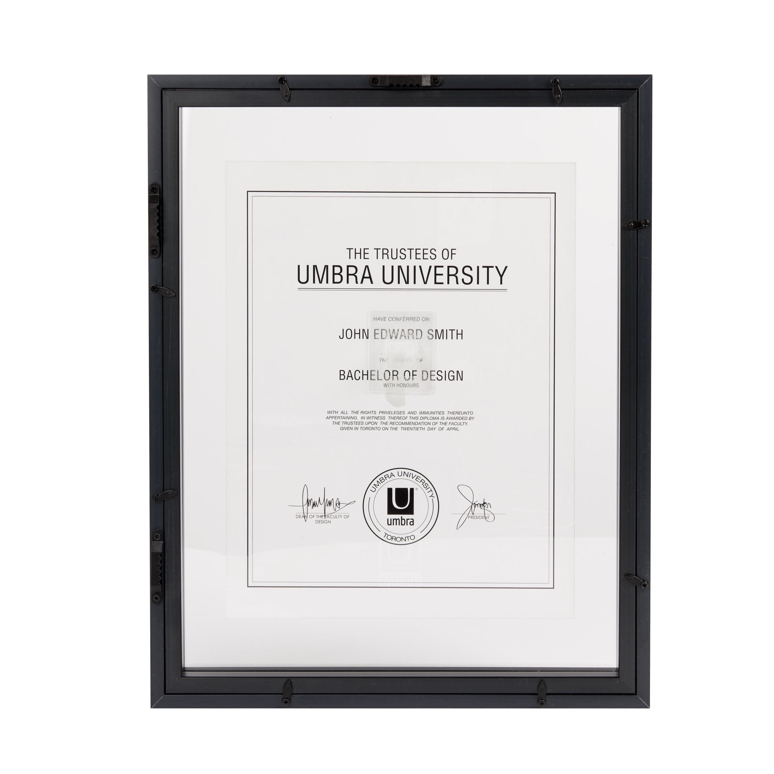 Classic Black Wood Floating Wall Frame for Certificates