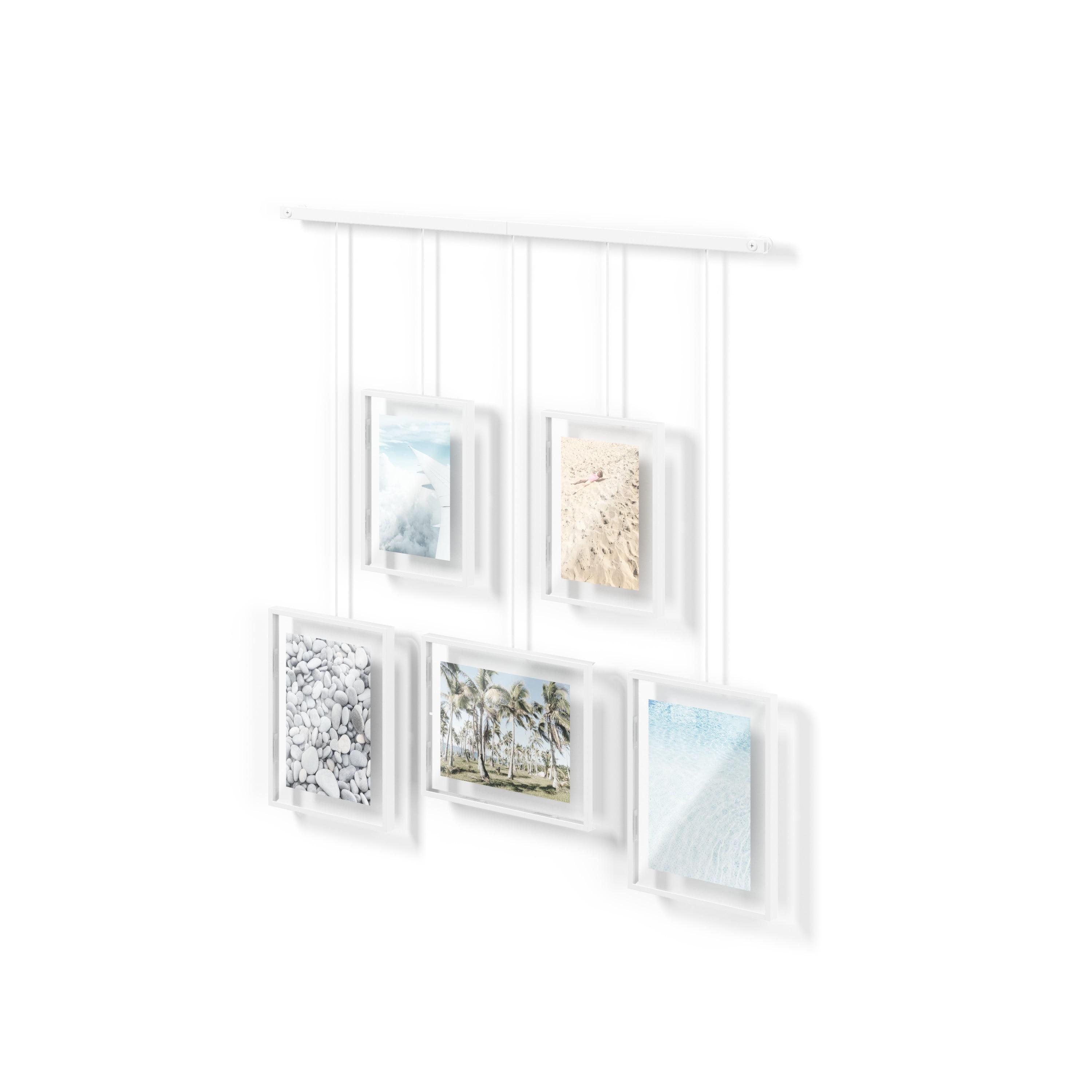 Umbra 27.38" x 26" Exhibit Gallery Multiple Images Display Frame White: Modern Wall-Mounted Steel, Holds 5 Photos