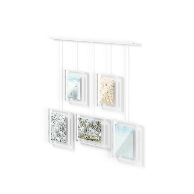 Umbra 27.38" x 26" Exhibit Gallery Multiple Images Display Frame White: Modern Wall-Mounted Steel, Holds 5 Photos