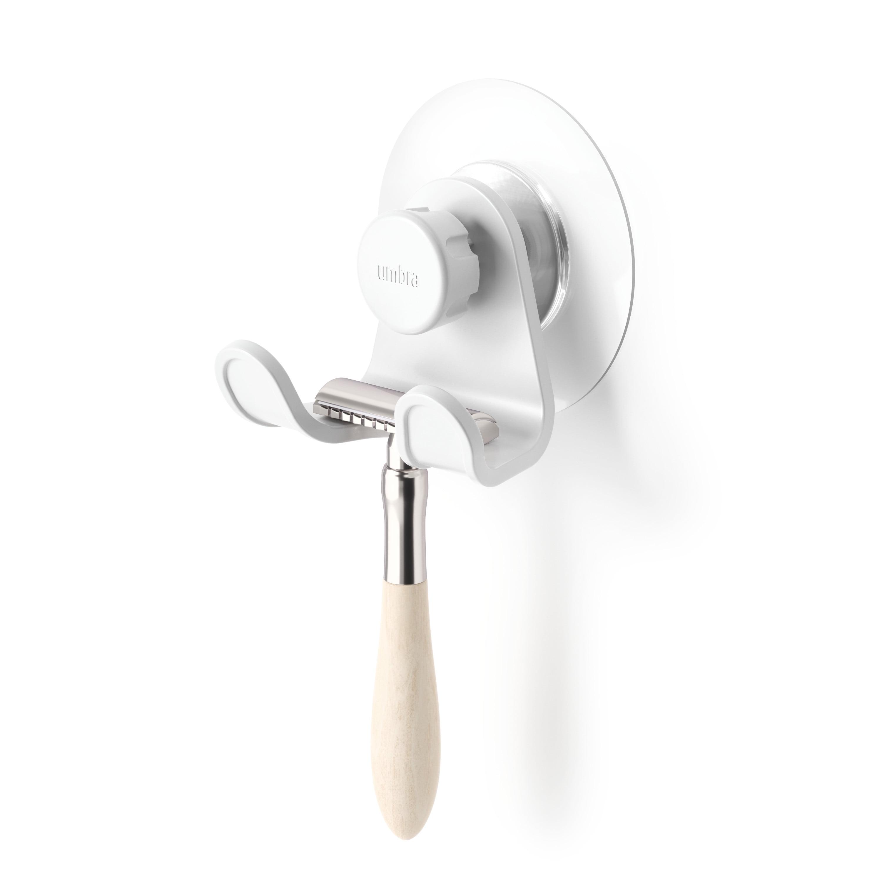 White Adjustable Plastic Double Wall Hook