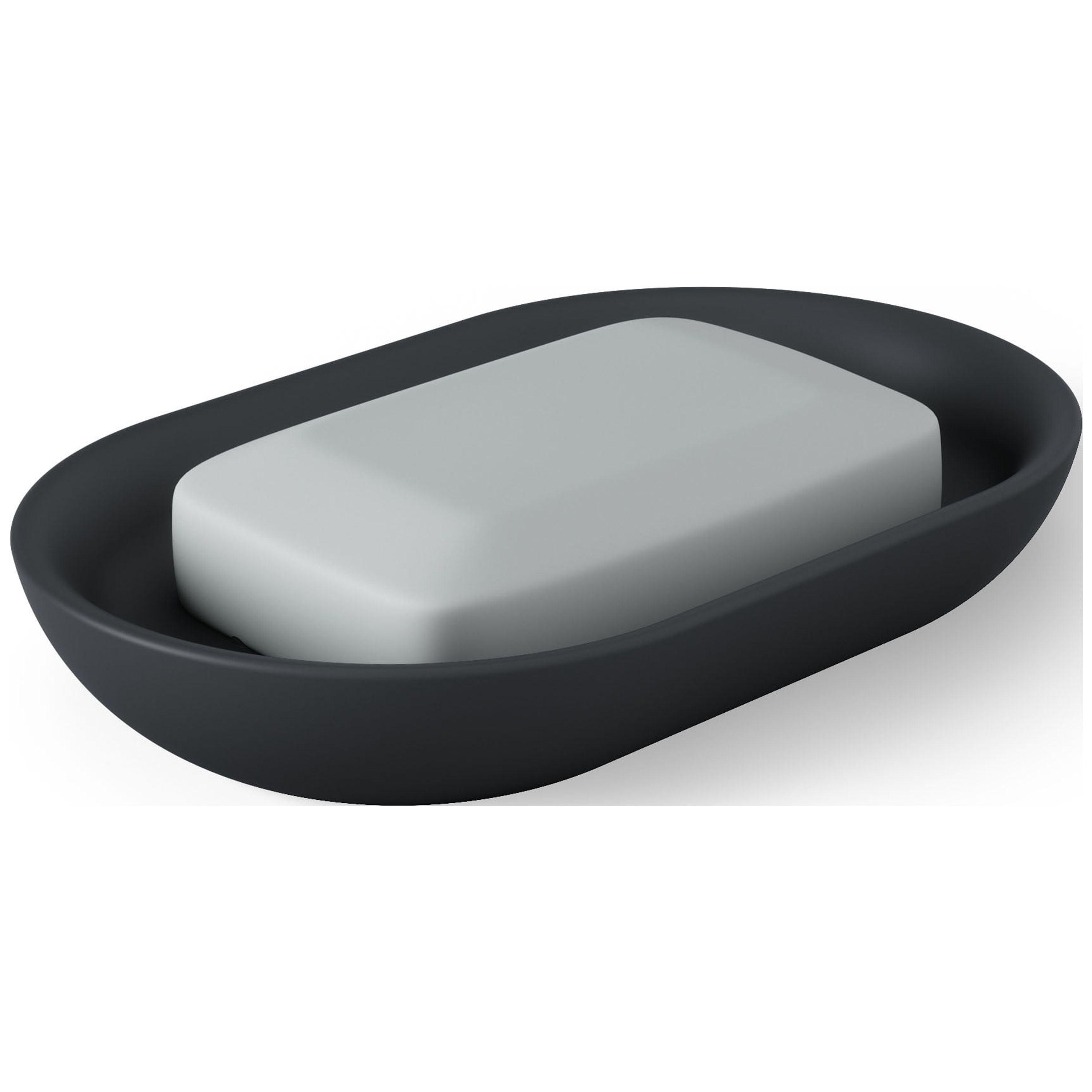 Junip Black Matte Resin Oval Soap Dish